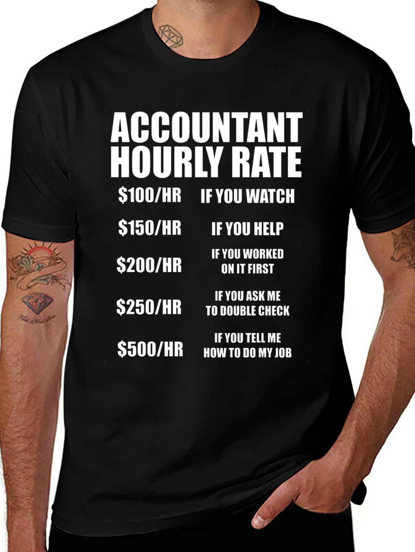 Accountant Hourly Rate Graphic T-Shirt