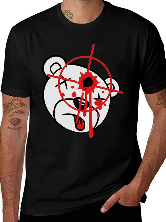 Edgy Bear Graphic T-Shirt - Black