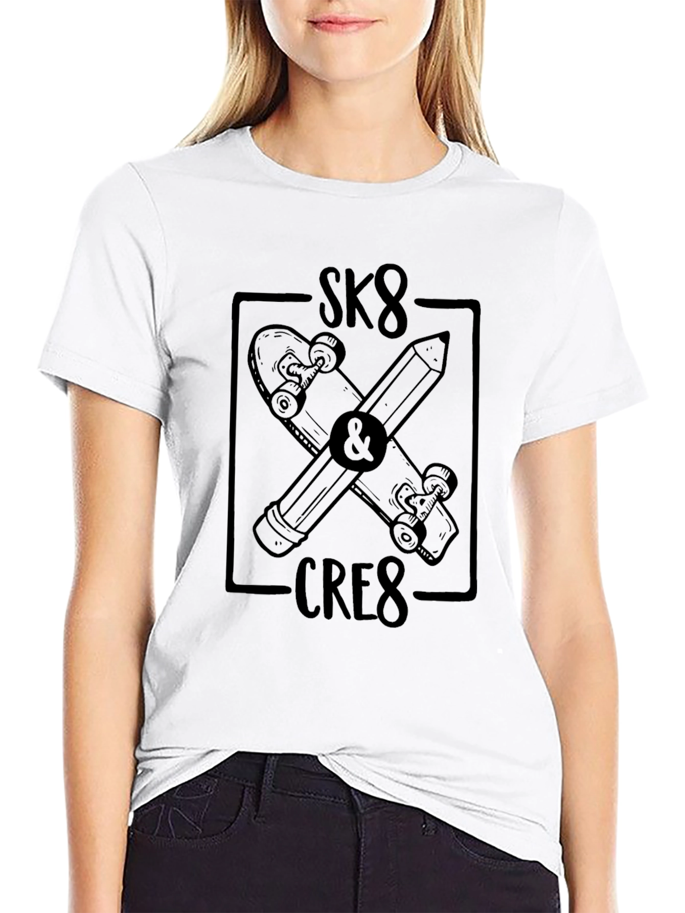 Sk8 & Create Graphic Tee - Black Casual Shirt