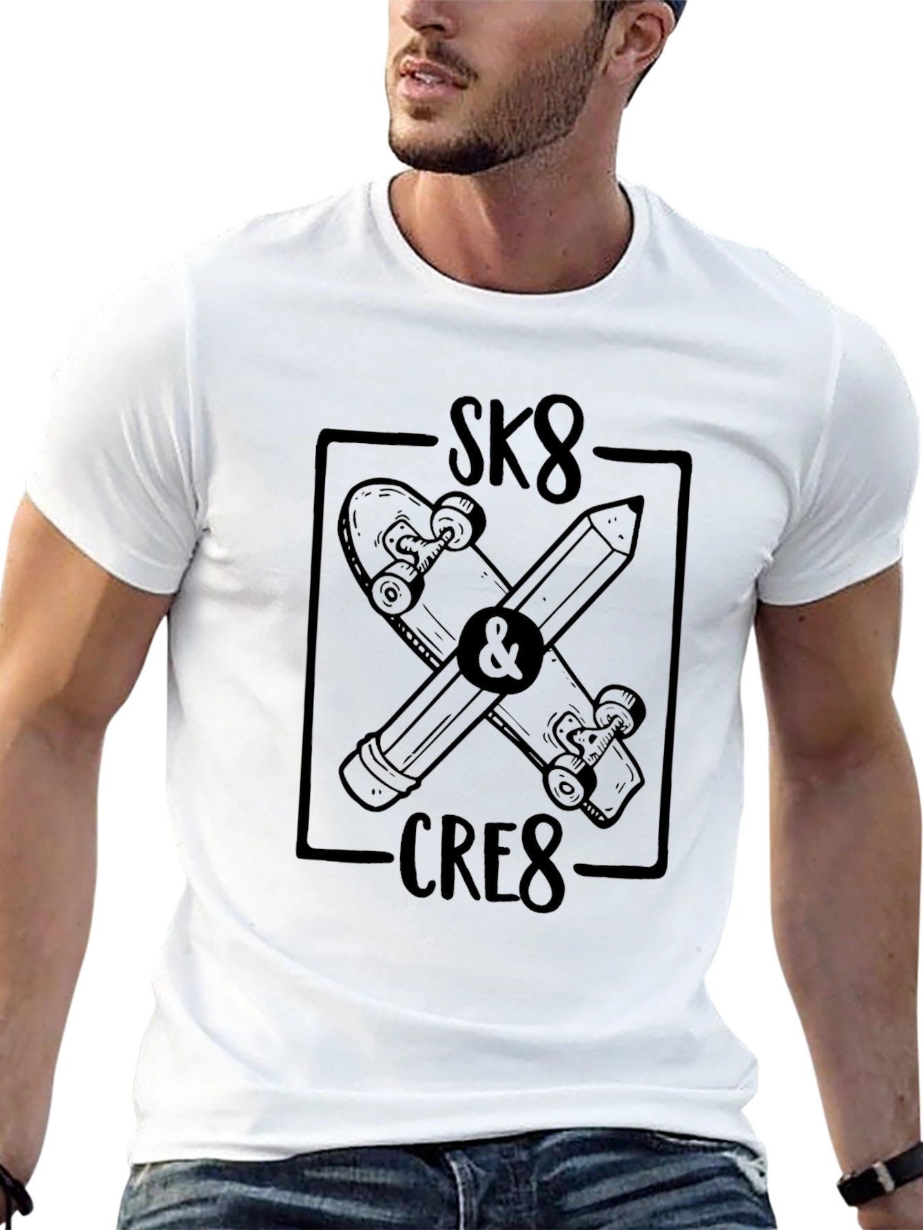 Sk8 & Create Graphic Tee - Black Casual Shirt