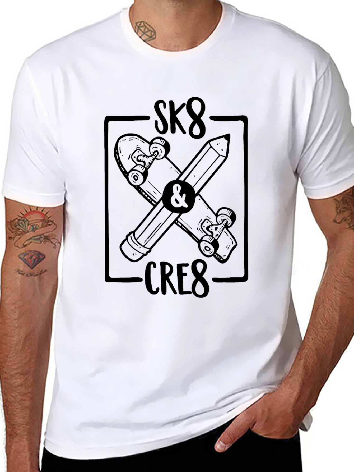Sk8 & Create Graphic Tee - Black Casual Shirt