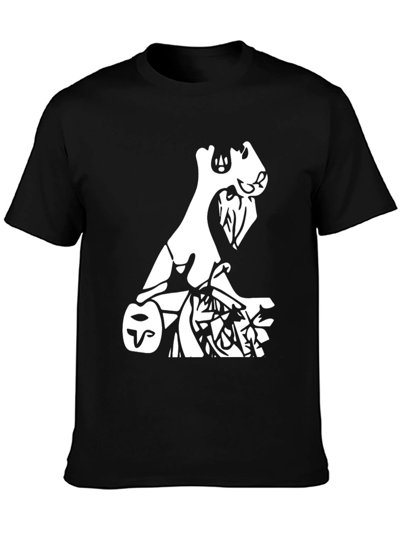 Abstract Art Graphic Tee - Black Casual T-Shirt