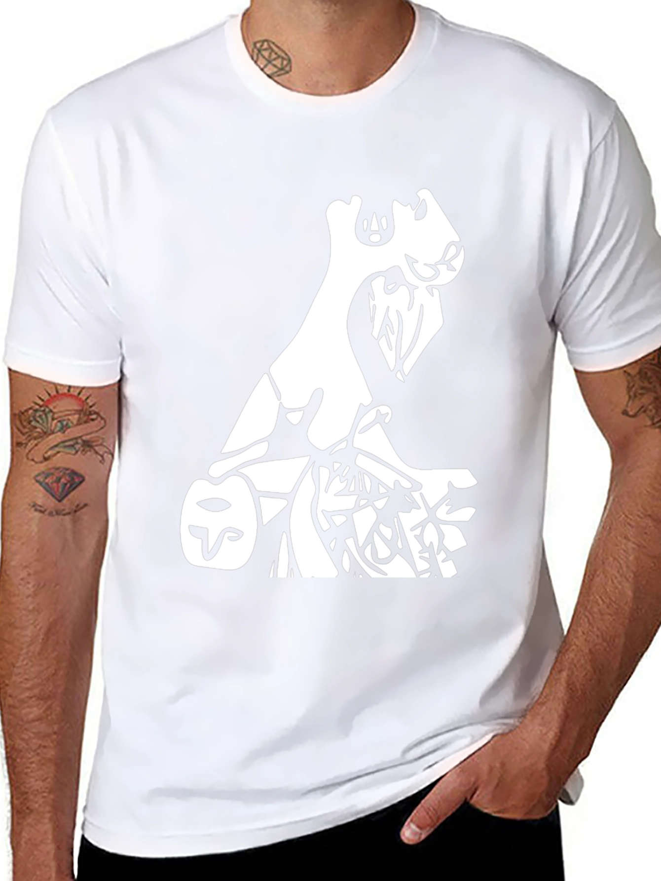 Abstract Art Graphic Tee - Black Casual T-Shirt