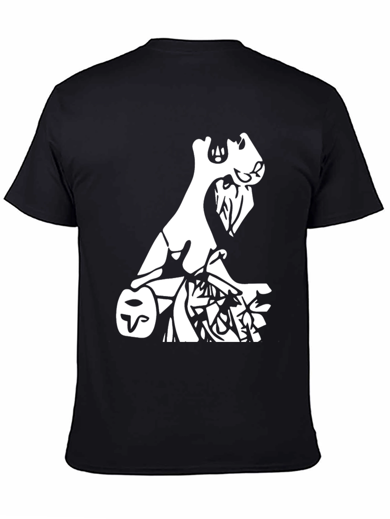 Abstract Art Graphic Tee - Black Casual T-Shirt
