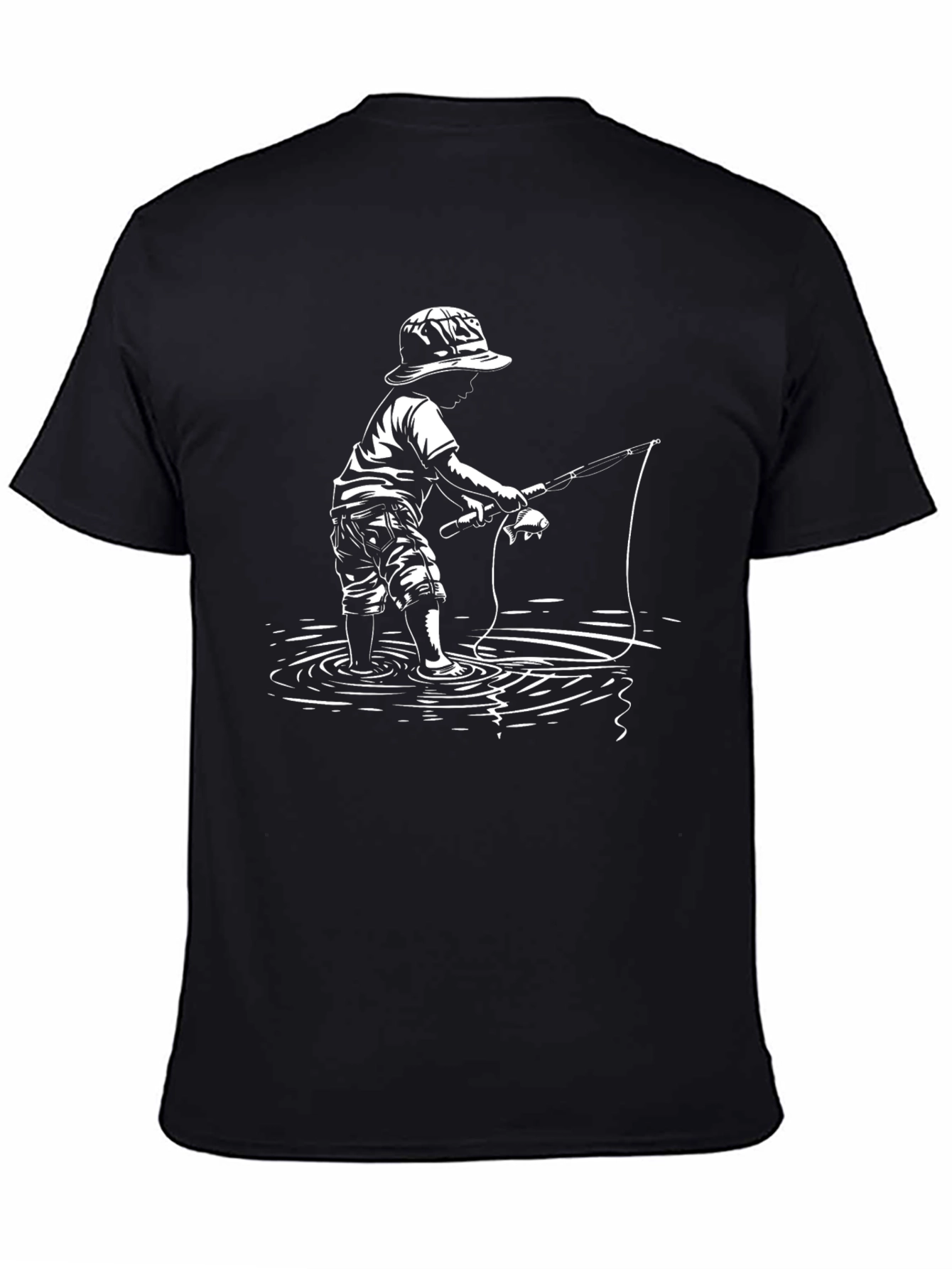 Boy Fishing Graphic T-Shirt