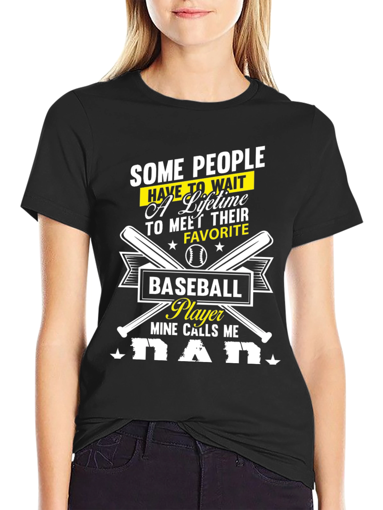 Baseball Dad T-Shirt - Mine Calls Me Dad