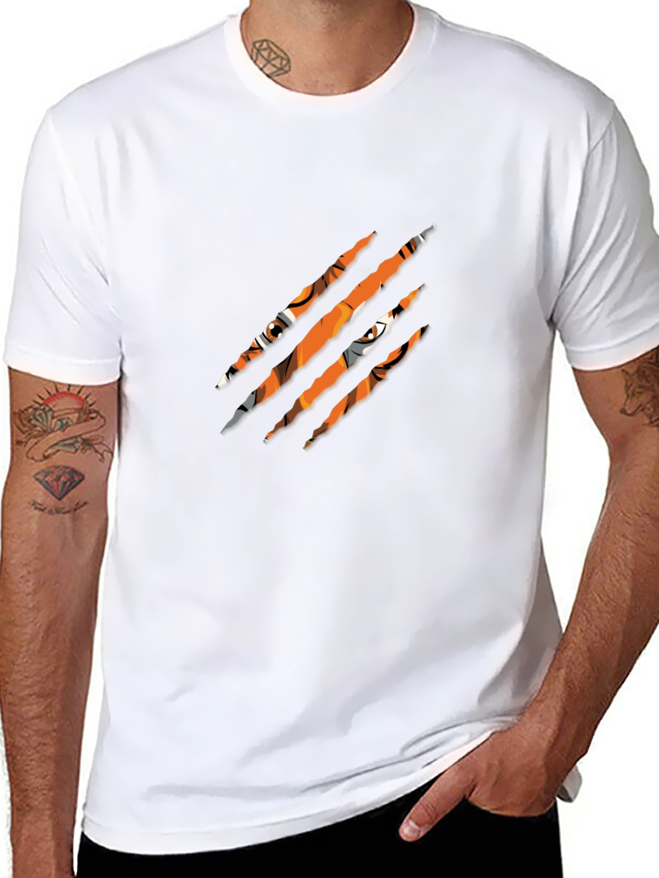 Mens Black Tiger Graphic Tee