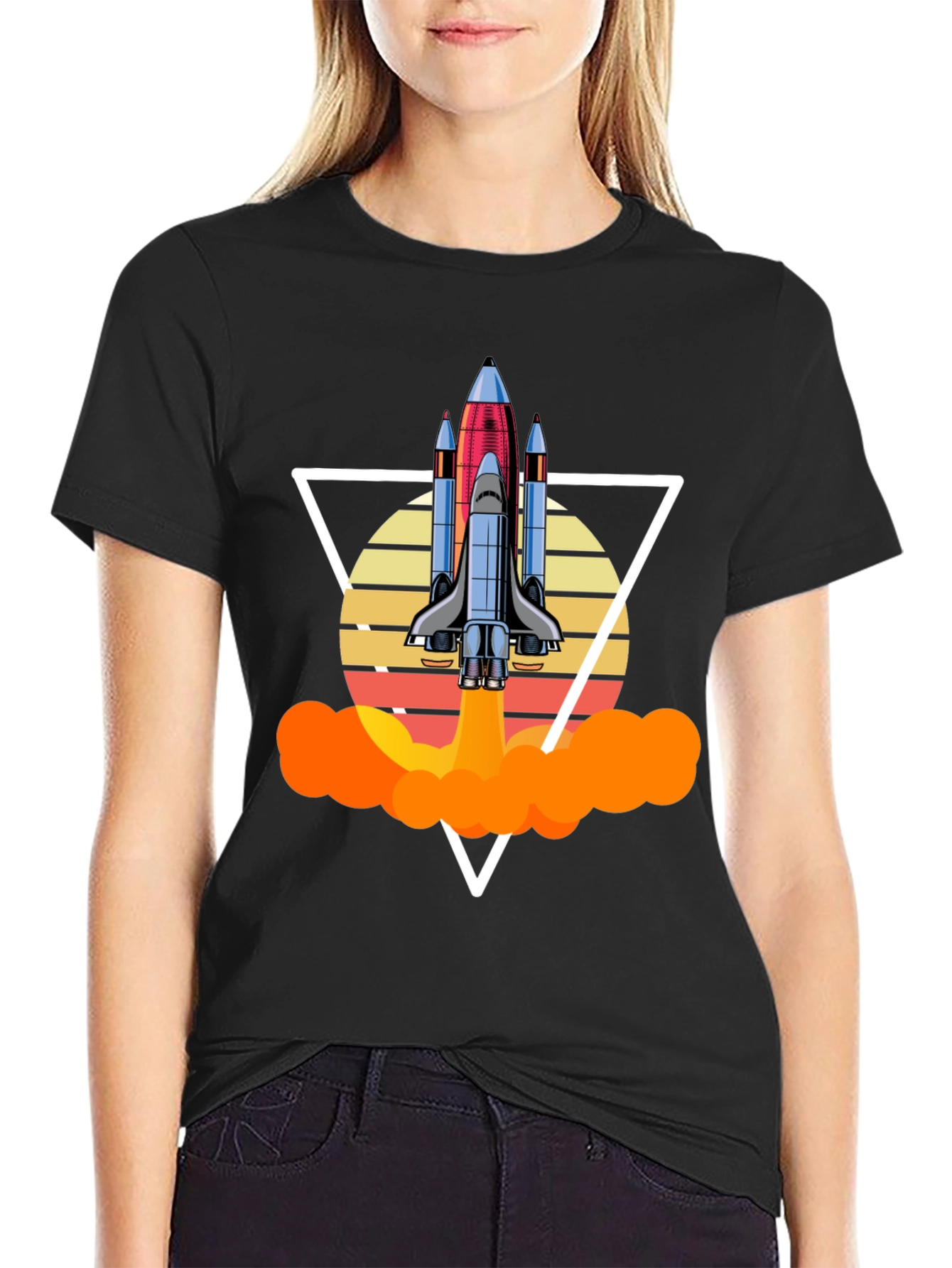 Retro Rocket Launch Graphic Tee