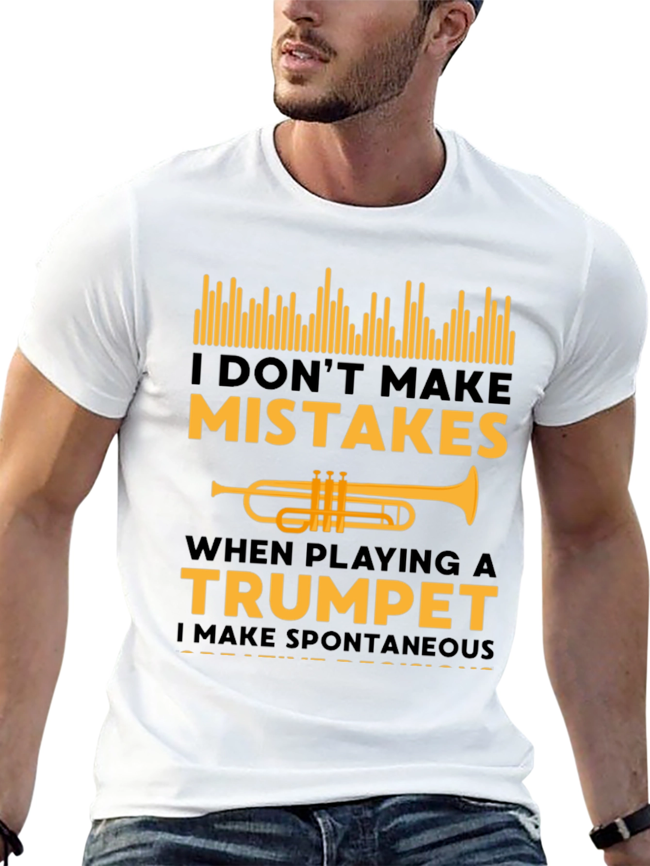 Trumpet Player Black T-Shirt - Spontaneous Notes
