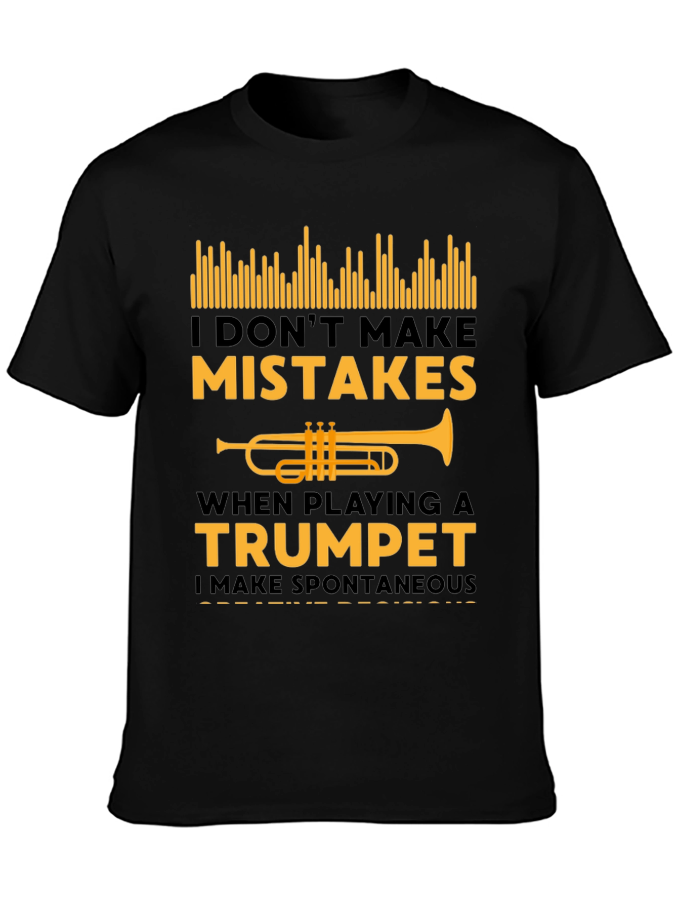 Trumpet Player Black T-Shirt - Spontaneous Notes