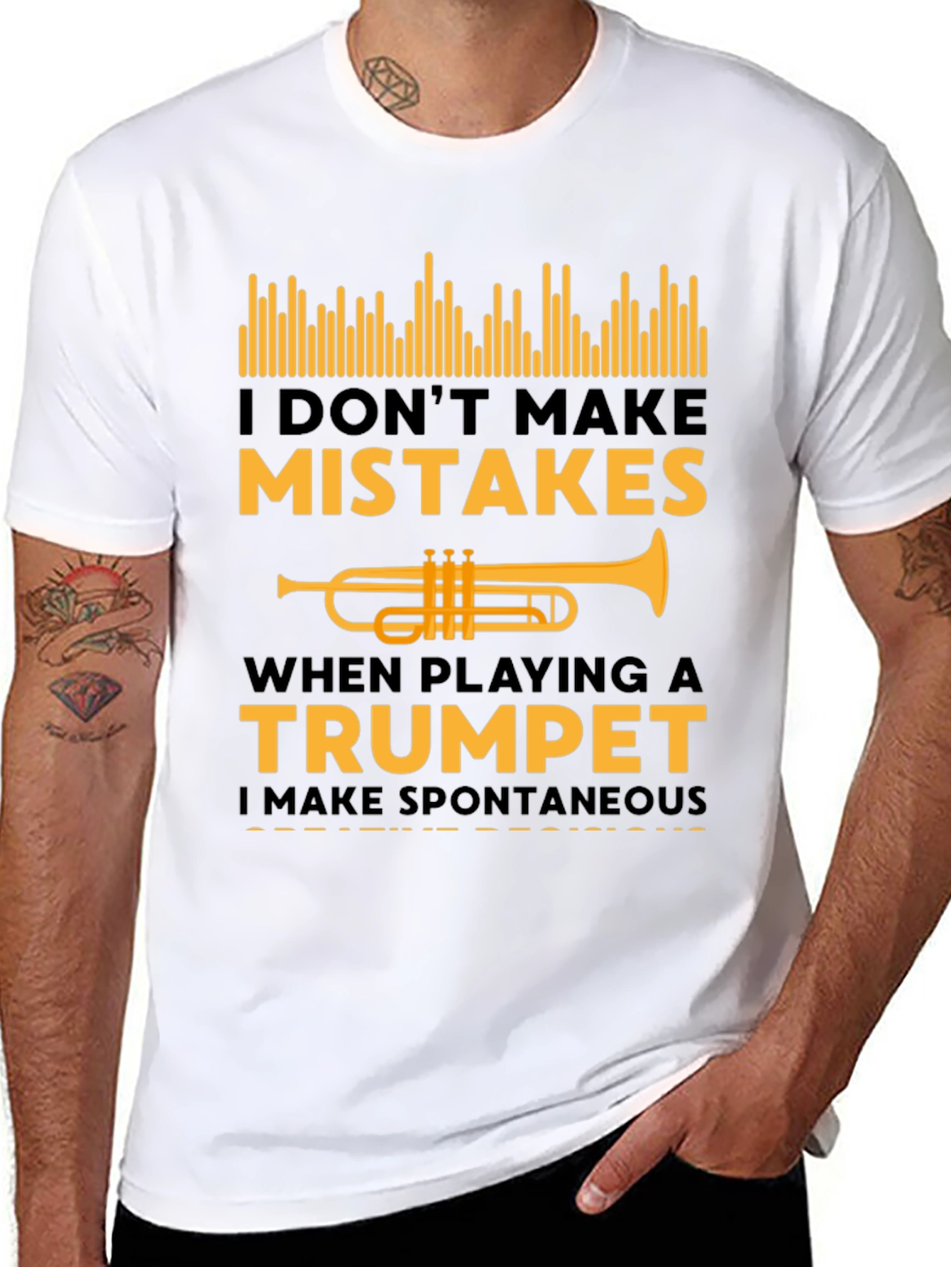 Trumpet Player Black T-Shirt - Spontaneous Notes