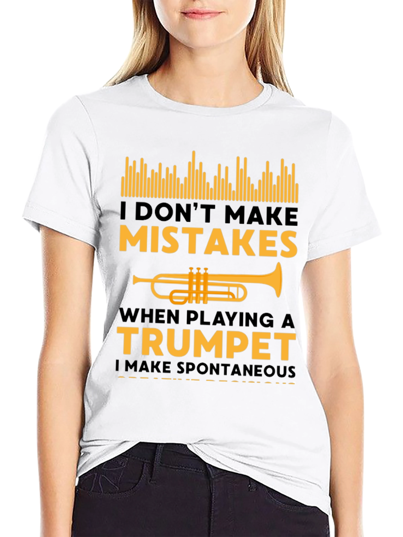 Trumpet Player Black T-Shirt - Spontaneous Notes