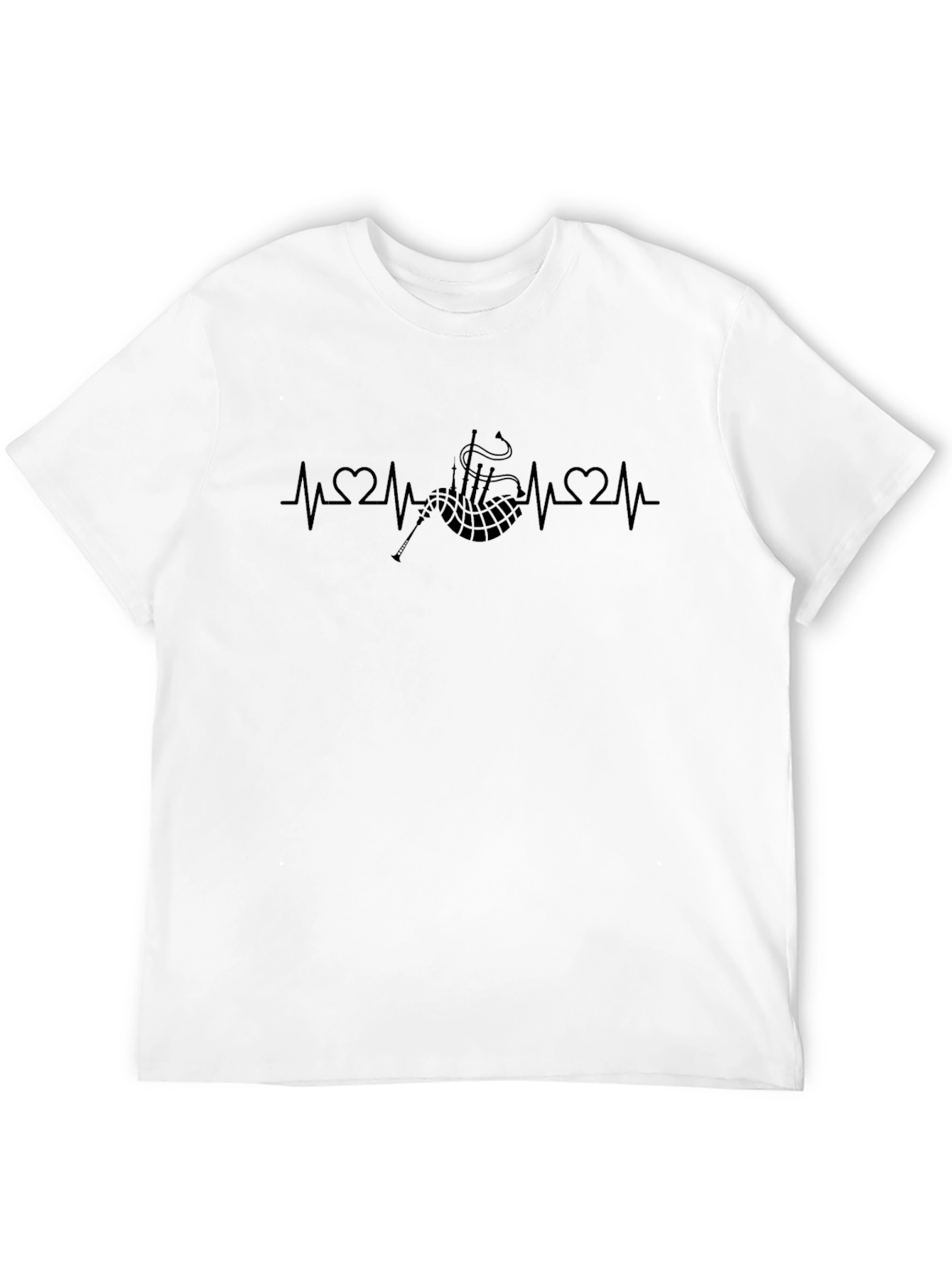 Bagpipe Heartbeat T-Shirt - Musical Pulse Design