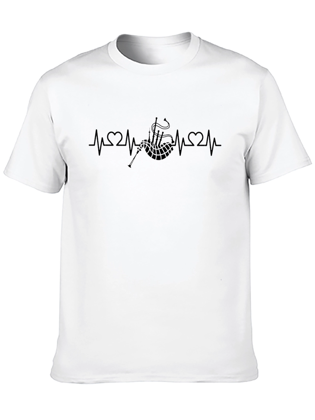 Bagpipe Heartbeat T-Shirt - Musical Pulse Design