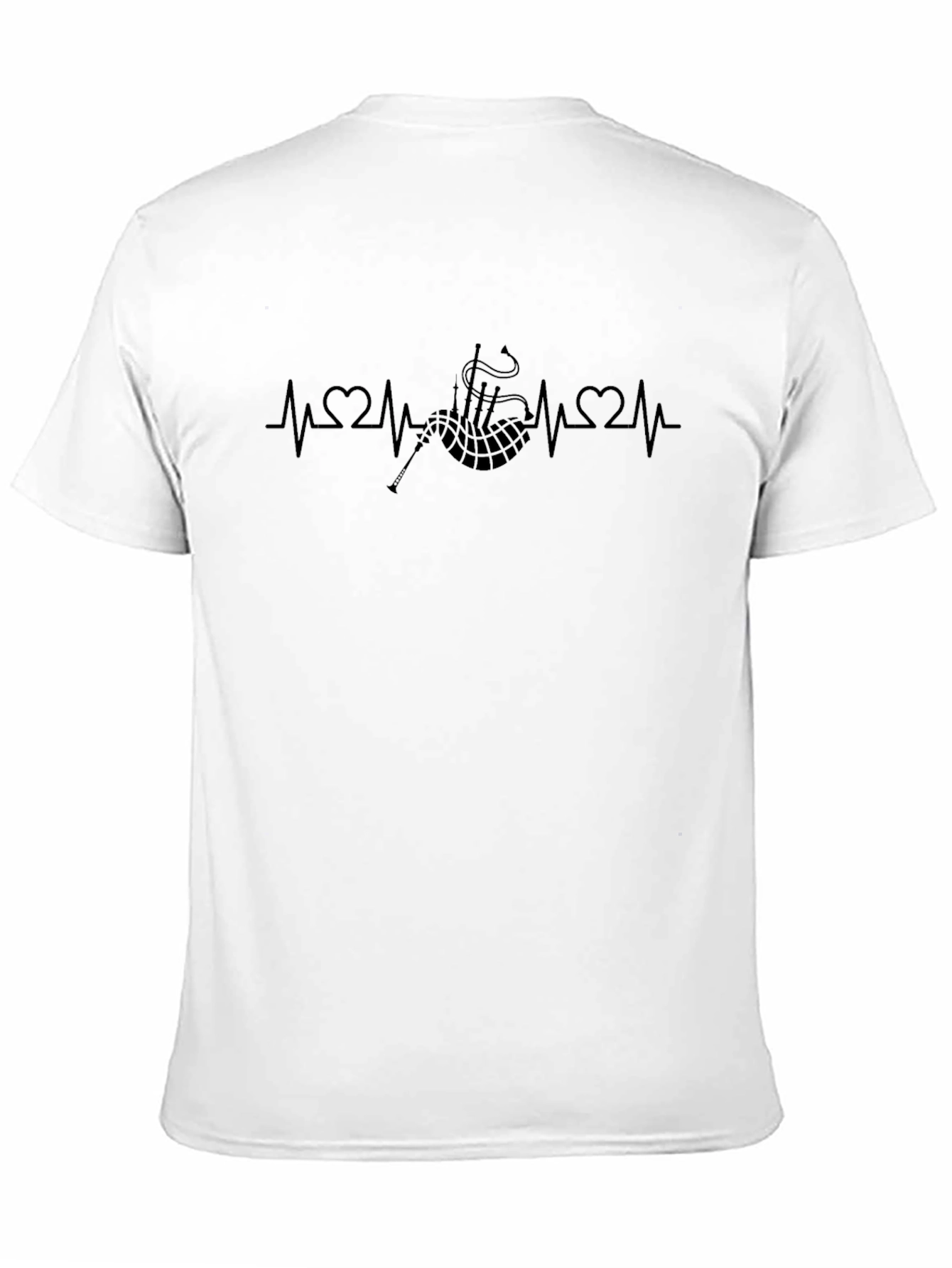 Bagpipe Heartbeat T-Shirt - Musical Pulse Design