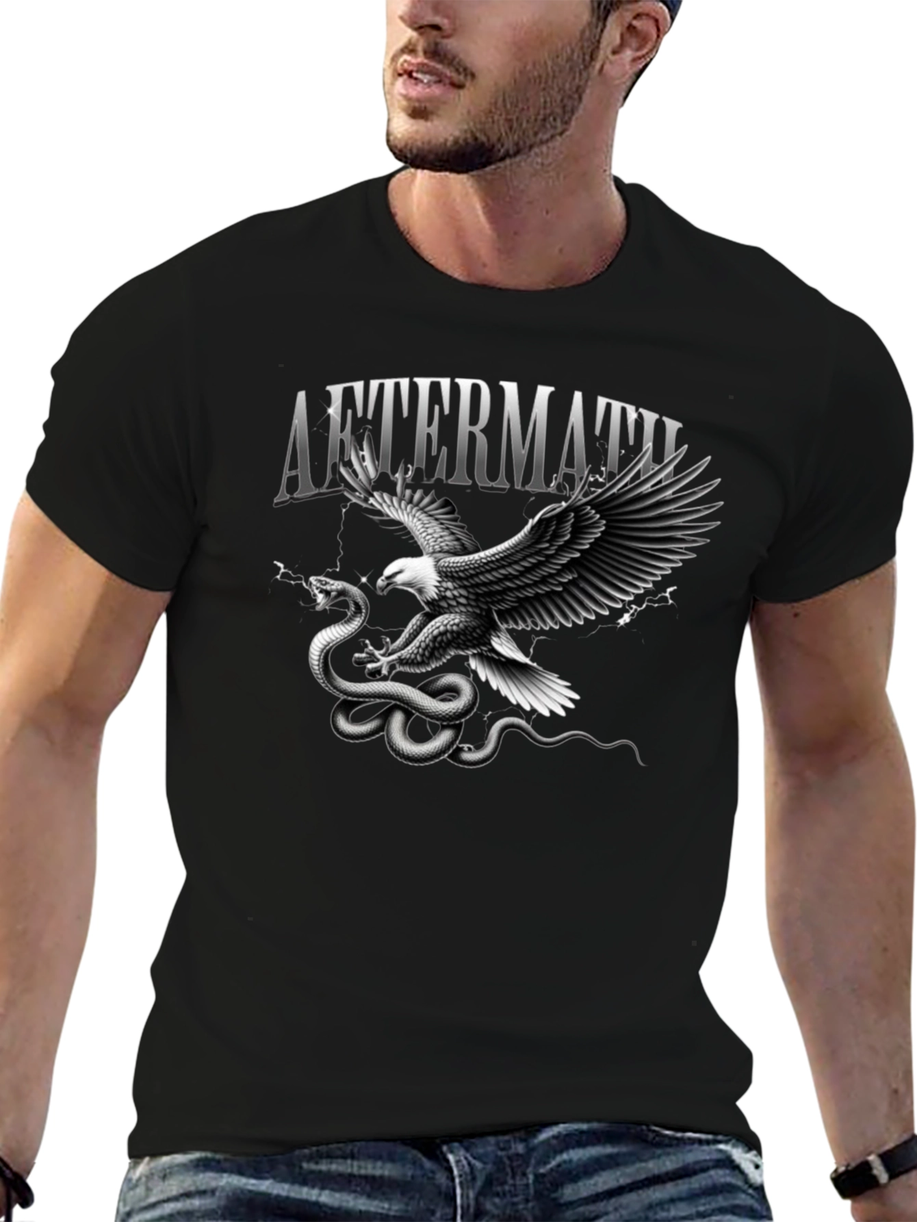 Aftermath Eagle vs Snake Black T-Shirt