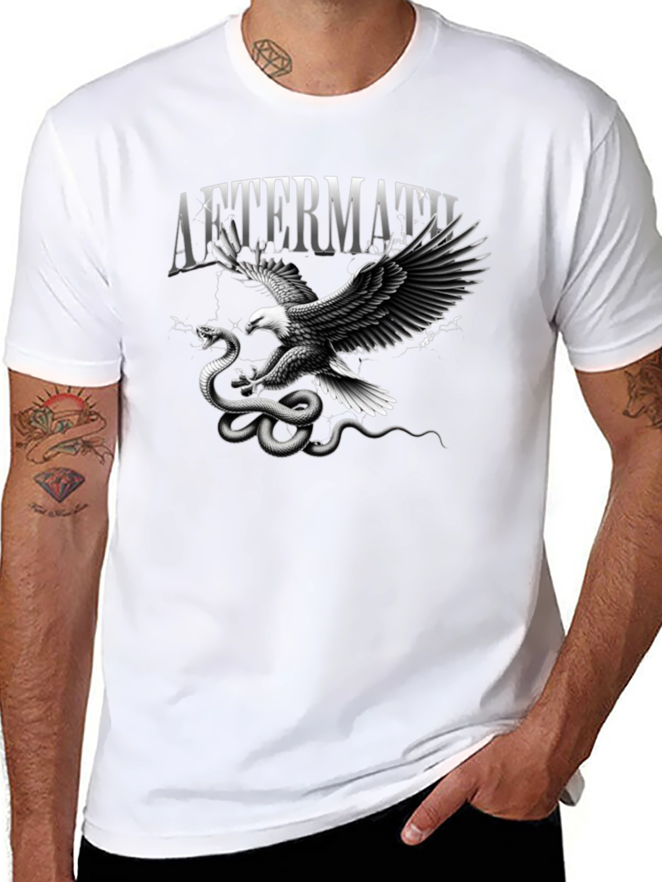 Aftermath Eagle vs Snake Black T-Shirt