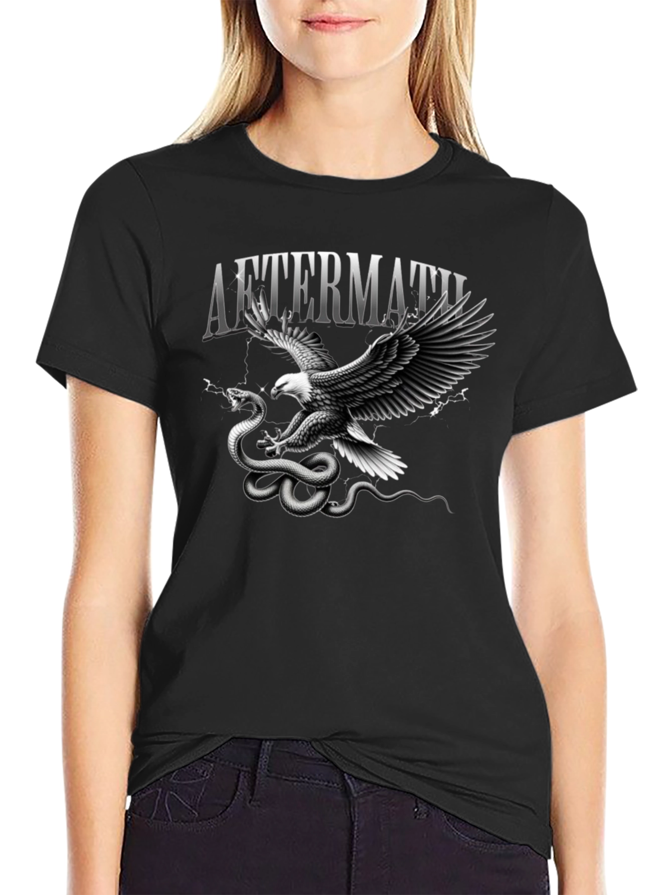 Aftermath Eagle vs Snake Black T-Shirt