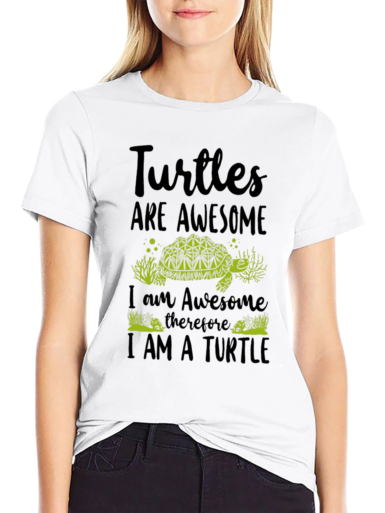 Awesome Turtle Graphic Tee - Black T-Shirt