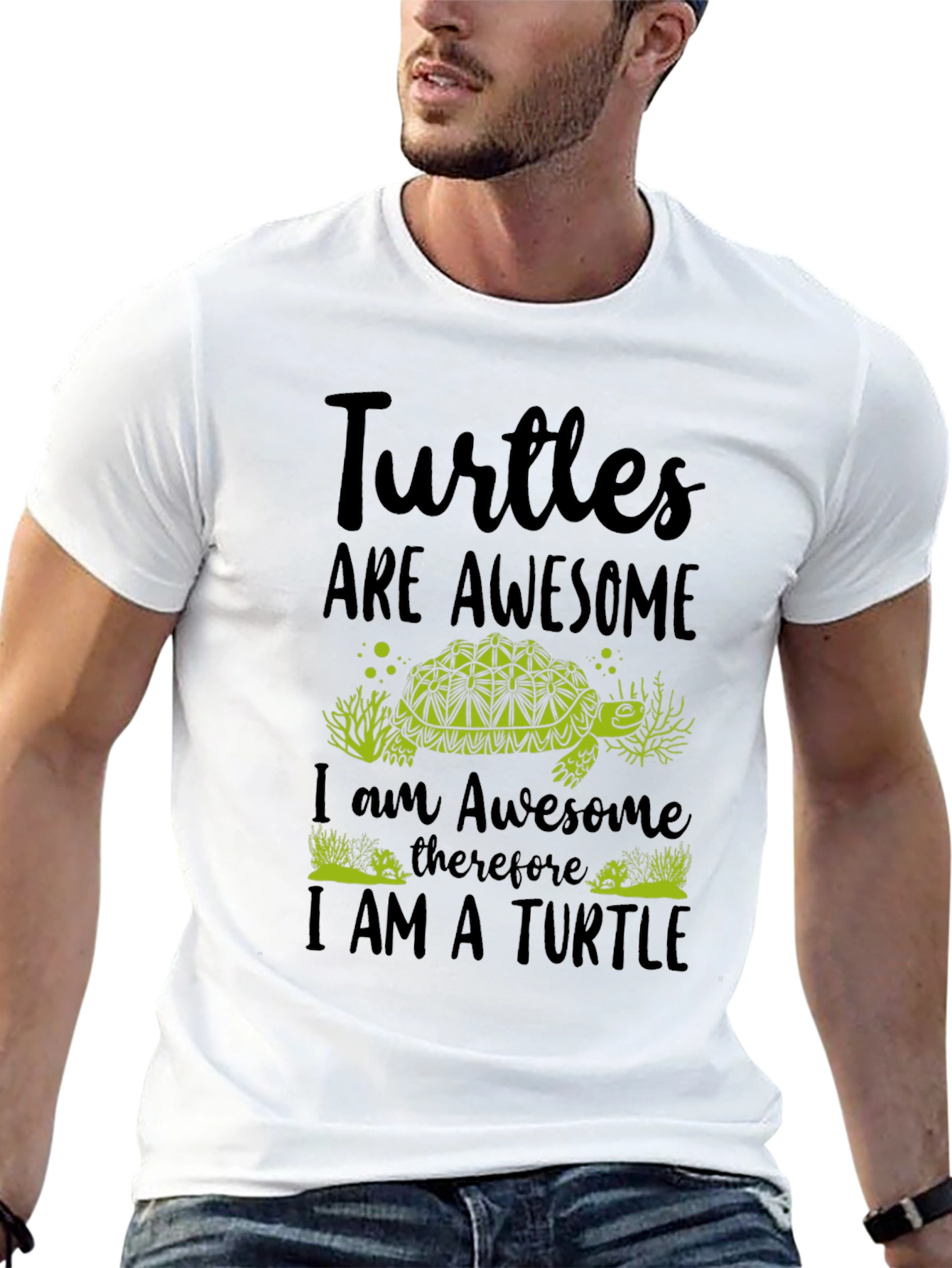 Awesome Turtle Graphic Tee - Black T-Shirt