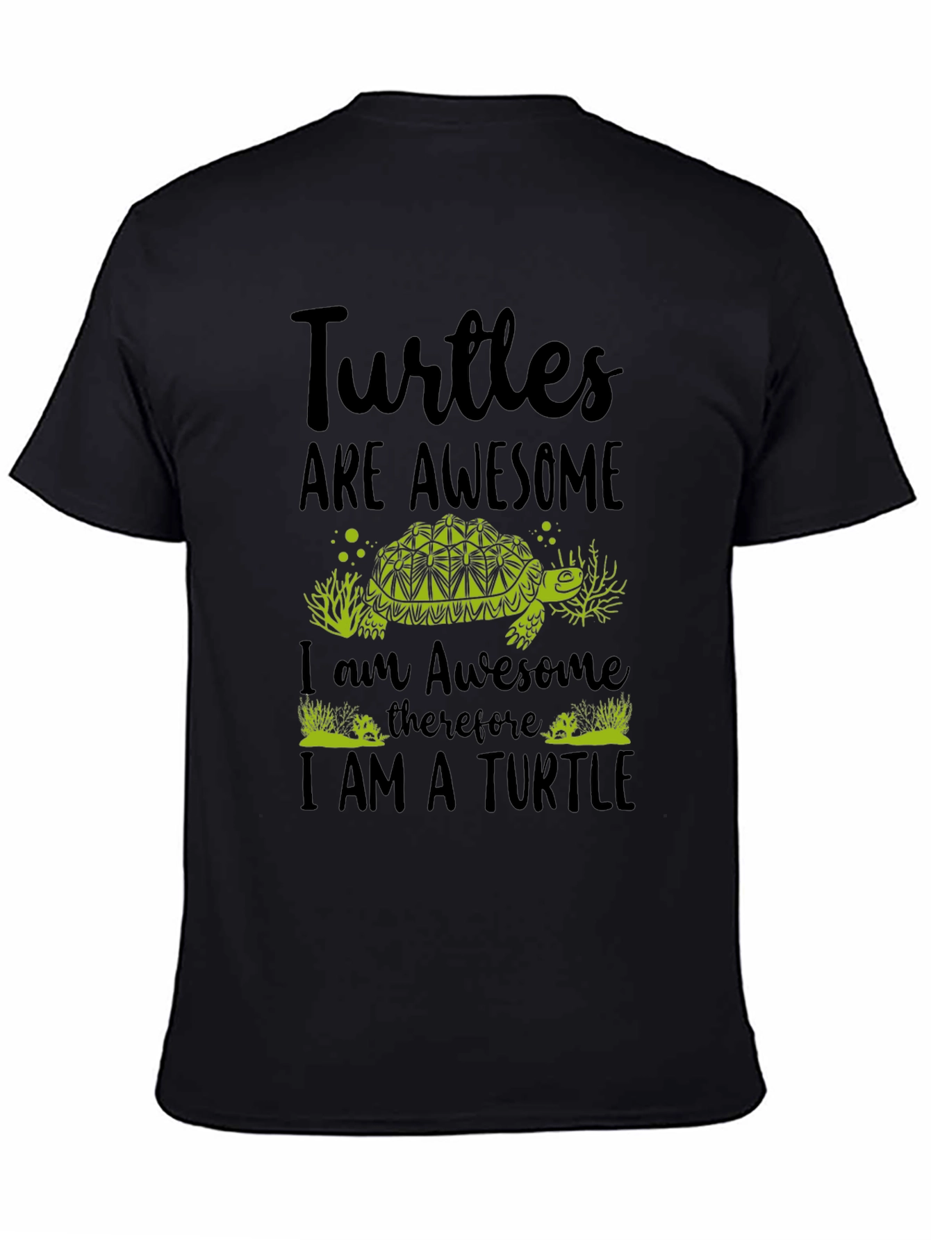 Awesome Turtle Graphic Tee - Black T-Shirt
