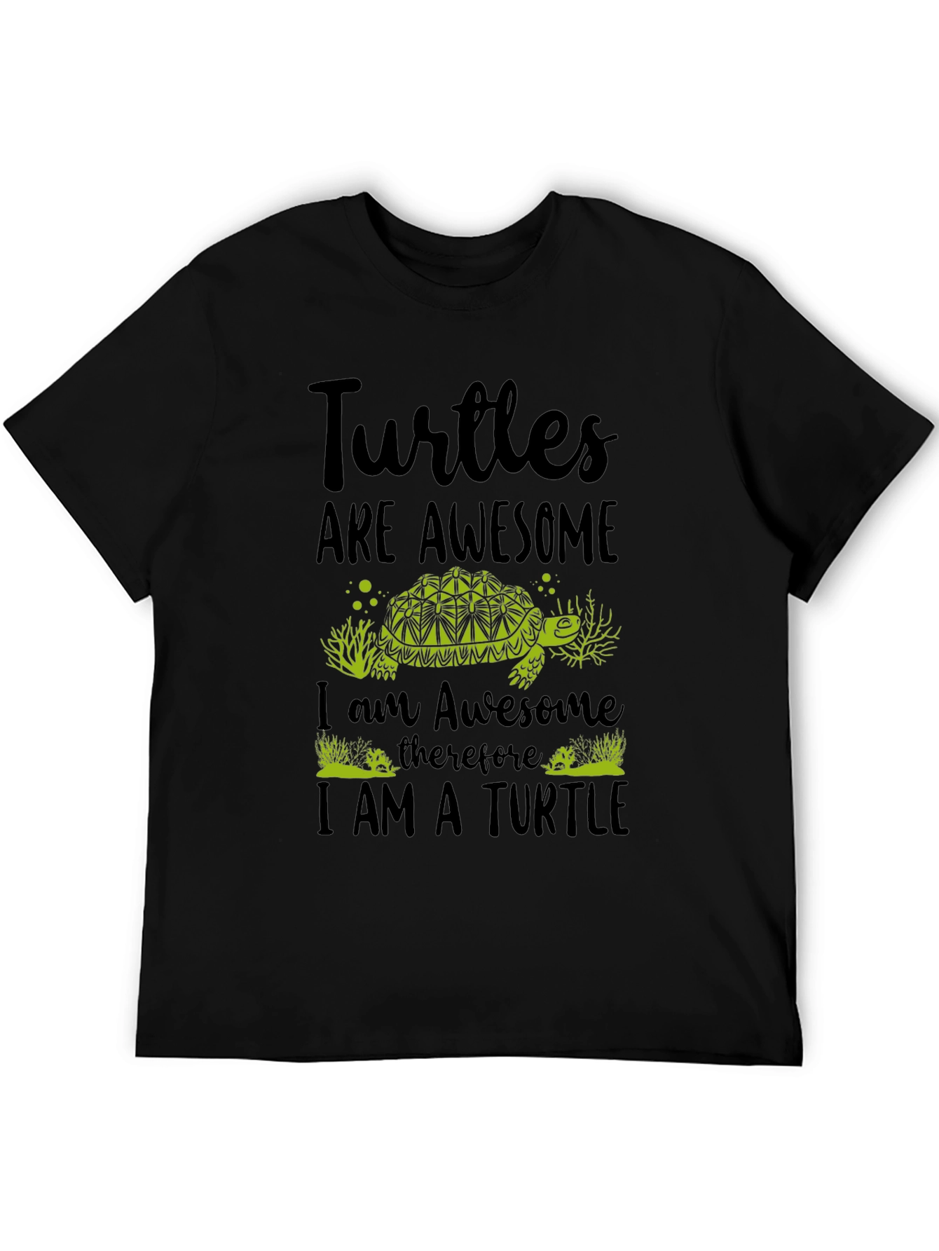Awesome Turtle Graphic Tee - Black T-Shirt