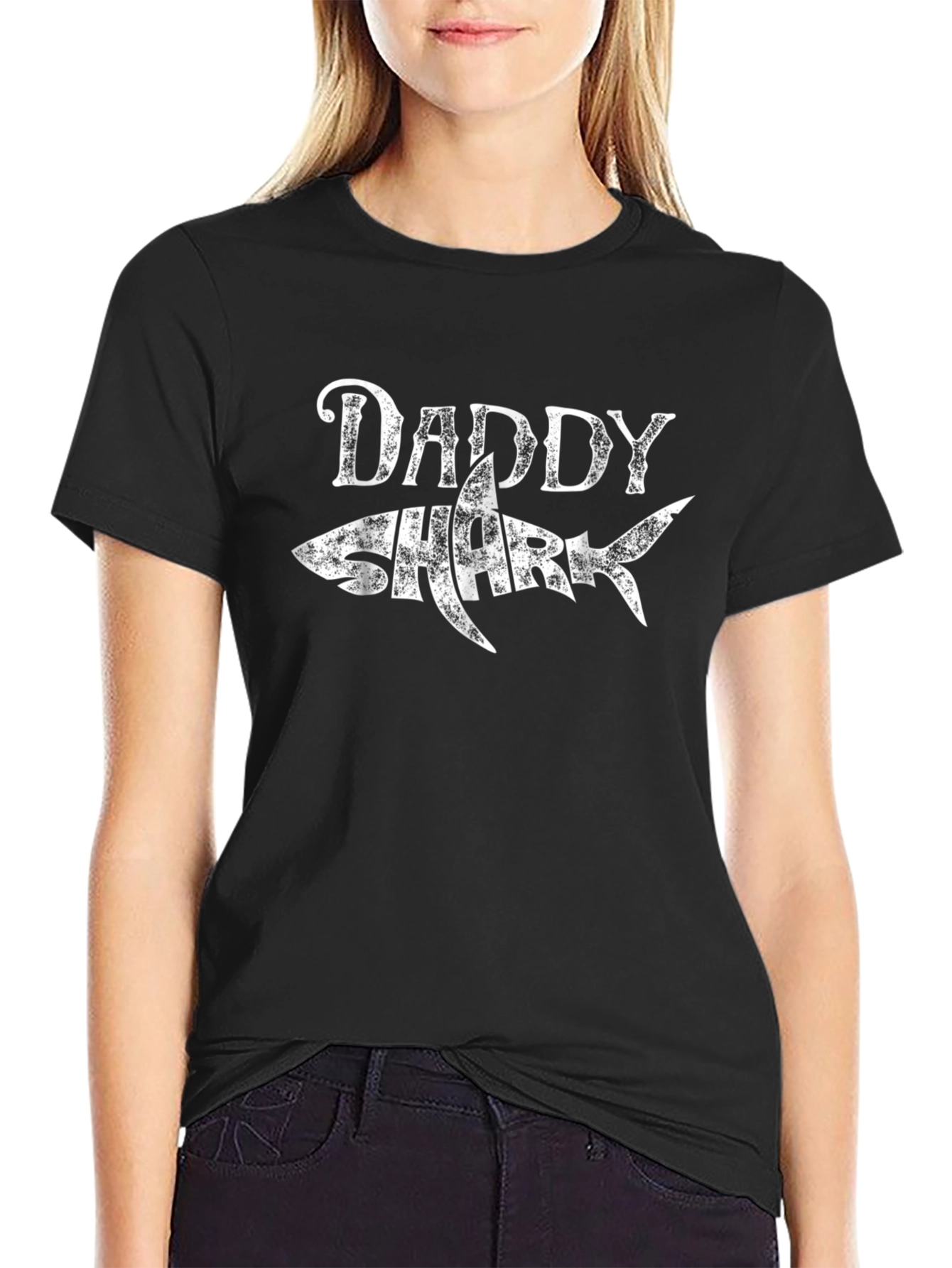 Daddy Shark T-Shirt - Mens Black Graphic Tee