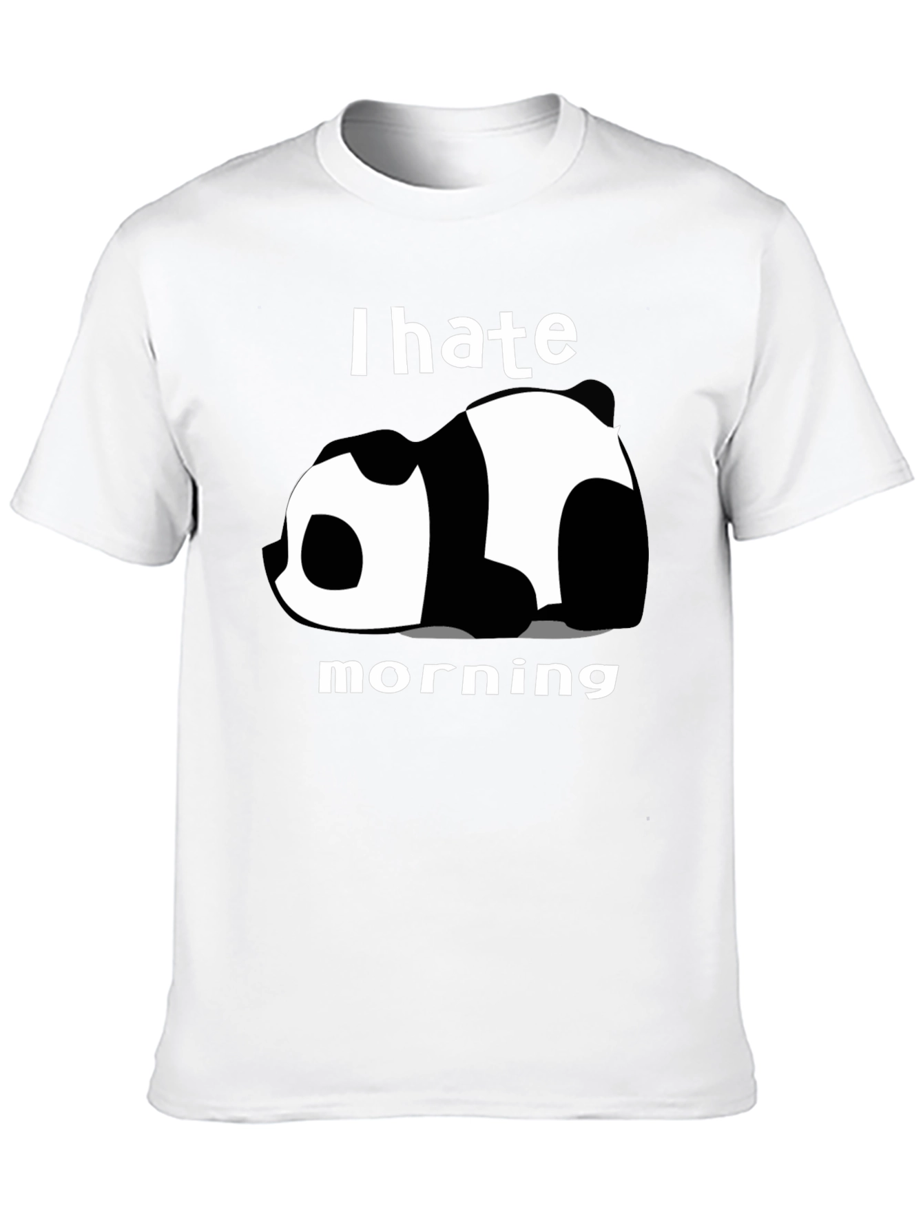 I Hate Morning Panda Graphic Tee - Black