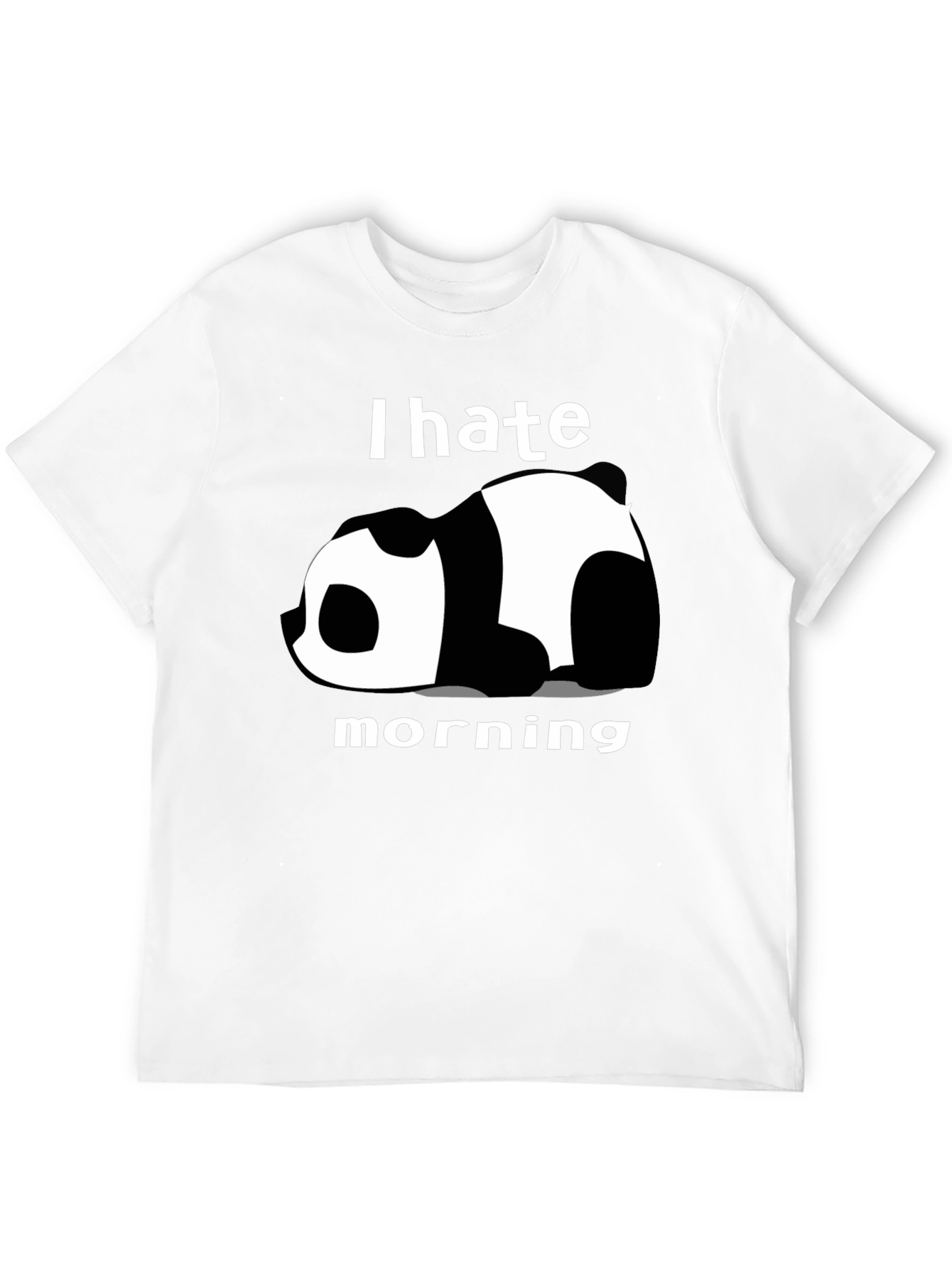 I Hate Morning Panda Graphic Tee - Black