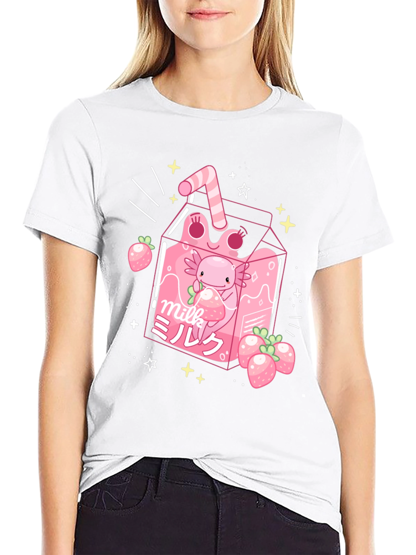 Strawberry Milk Axolotl T-Shirt