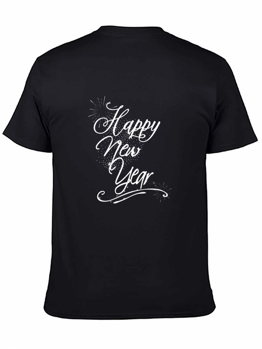Happy New Year Black Cotton Tee