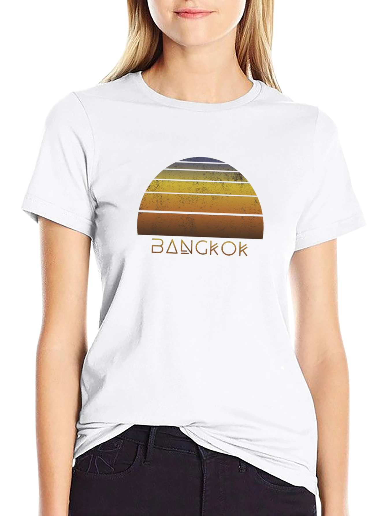 Bangkok Retro Sunset Graphic T-Shirt