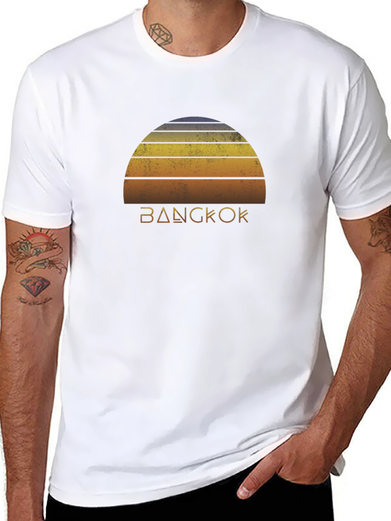 Bangkok Retro Sunset Graphic T-Shirt