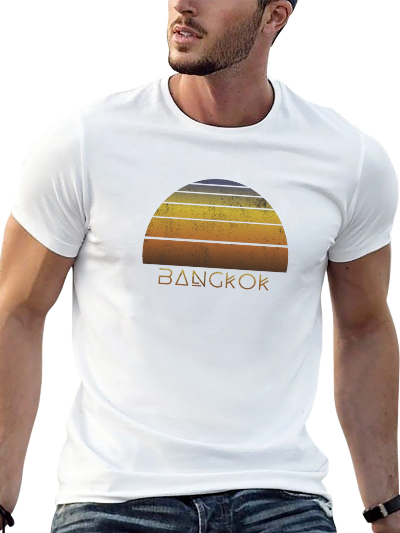 Bangkok Retro Sunset Graphic T-Shirt