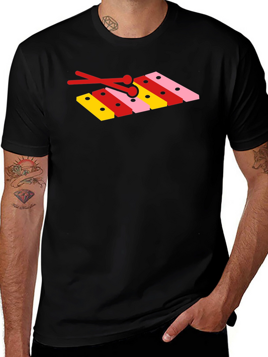 Musical Xylophone Graphic Tee - Black