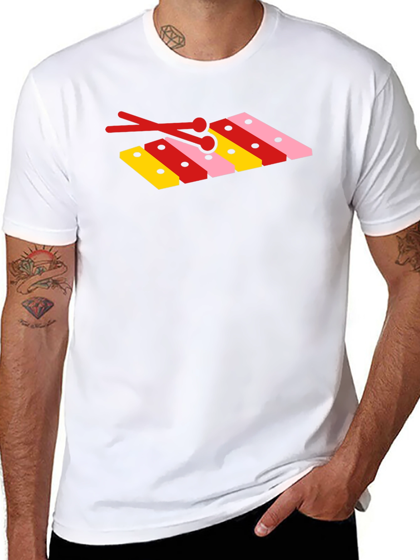 Musical Xylophone Graphic Tee - Black