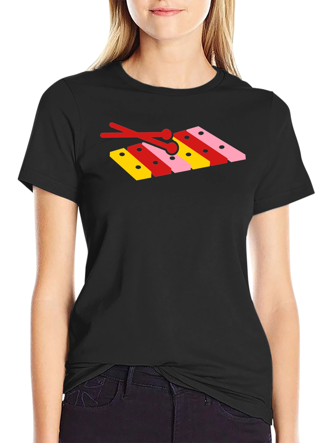 Musical Xylophone Graphic Tee - Black