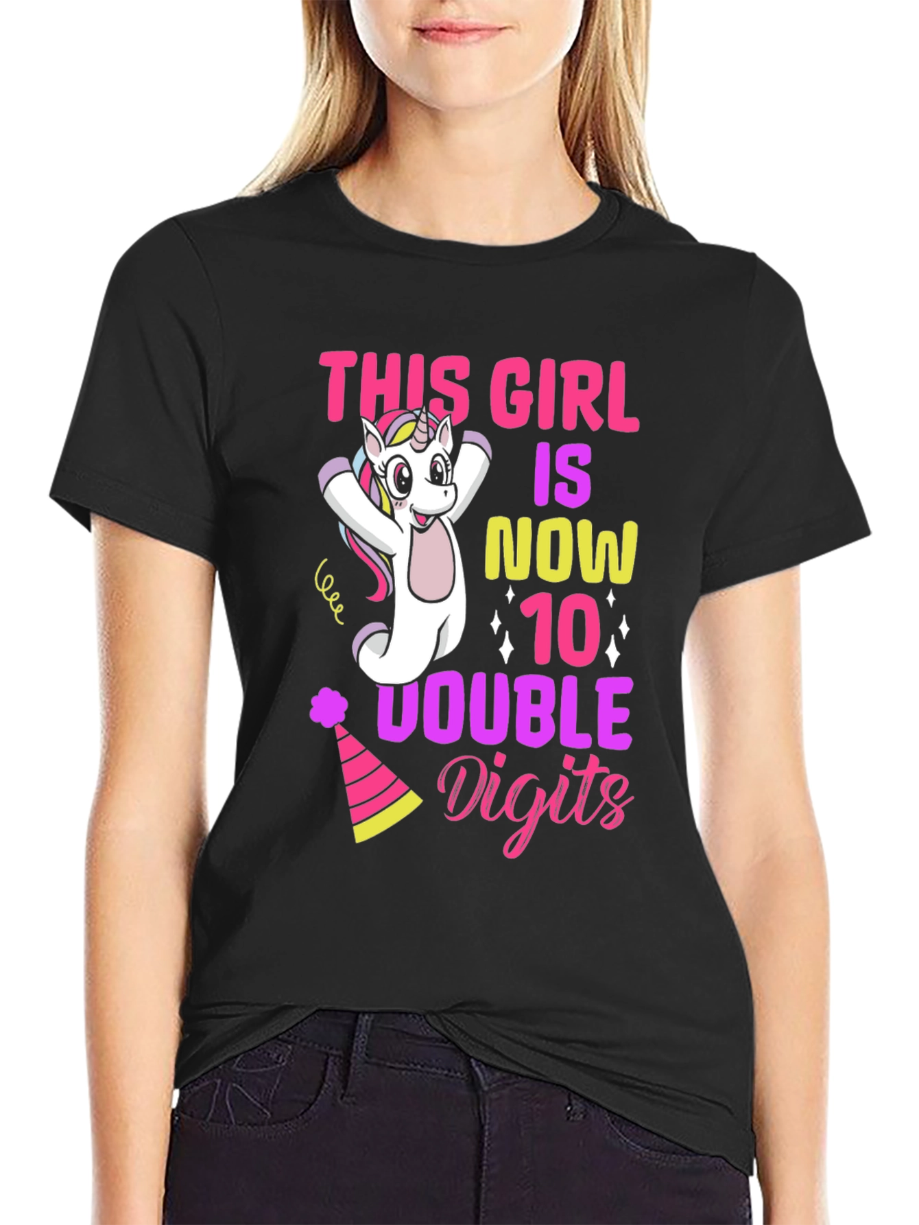 Girls 10th Birthday Unicorn T-Shirt