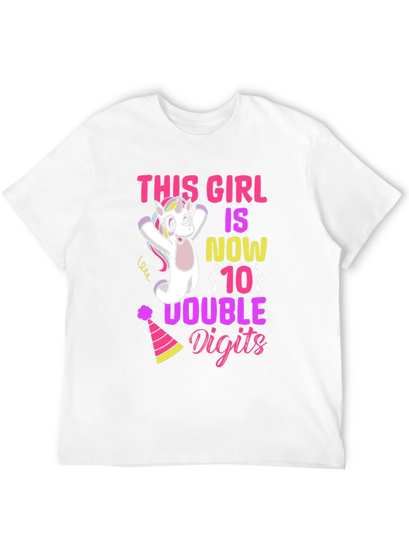 Girls 10th Birthday Unicorn T-Shirt
