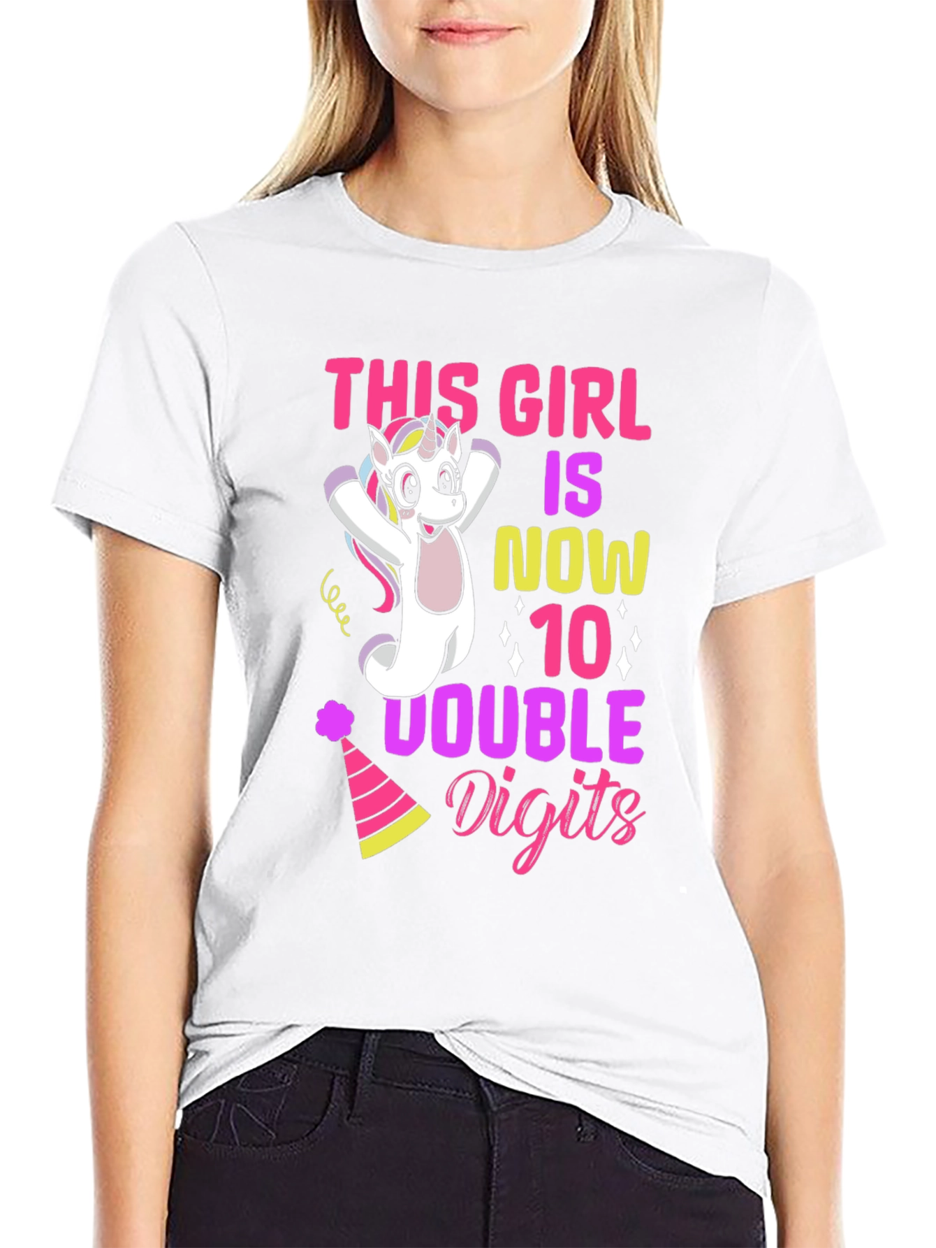 Girls 10th Birthday Unicorn T-Shirt