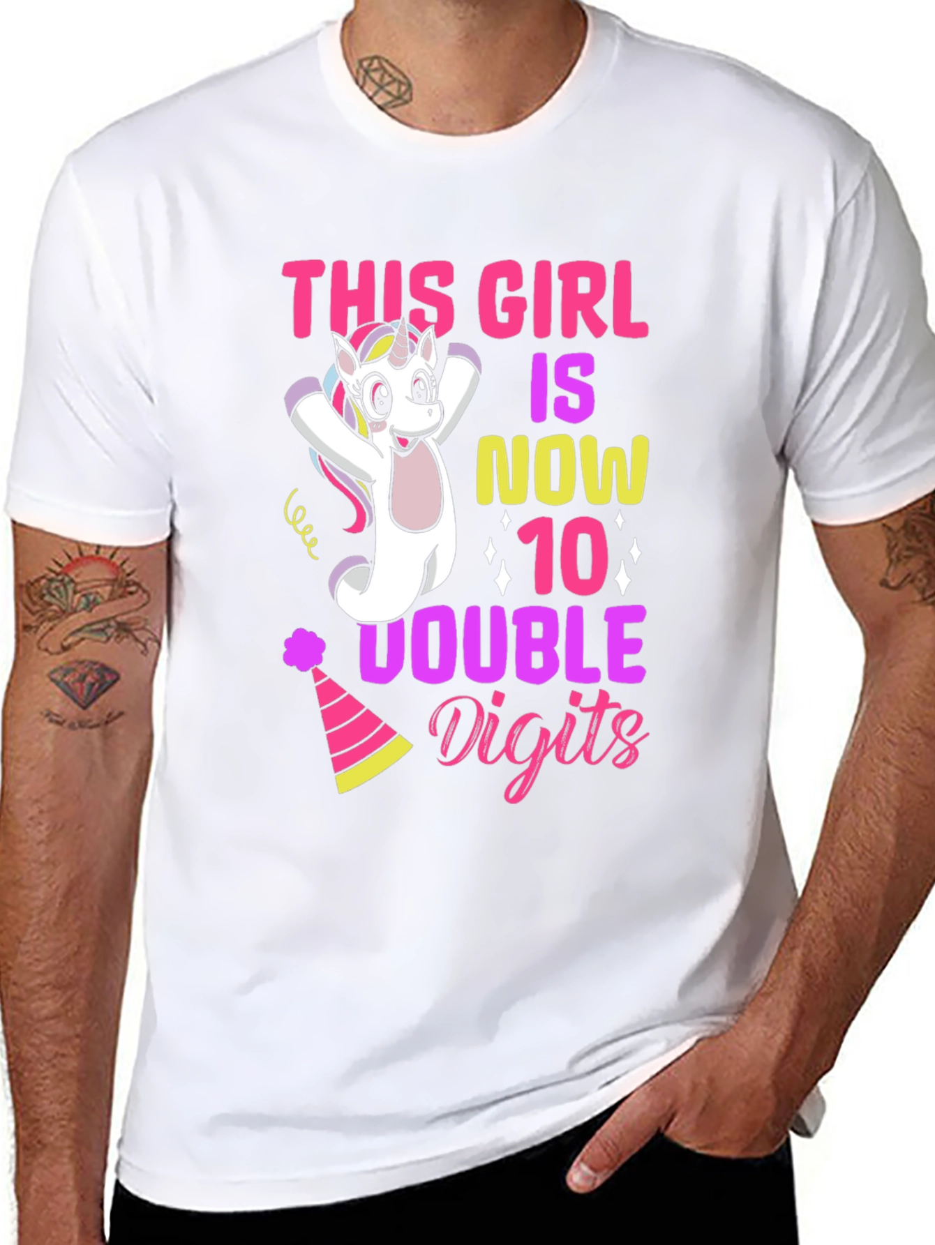 Girls 10th Birthday Unicorn T-Shirt