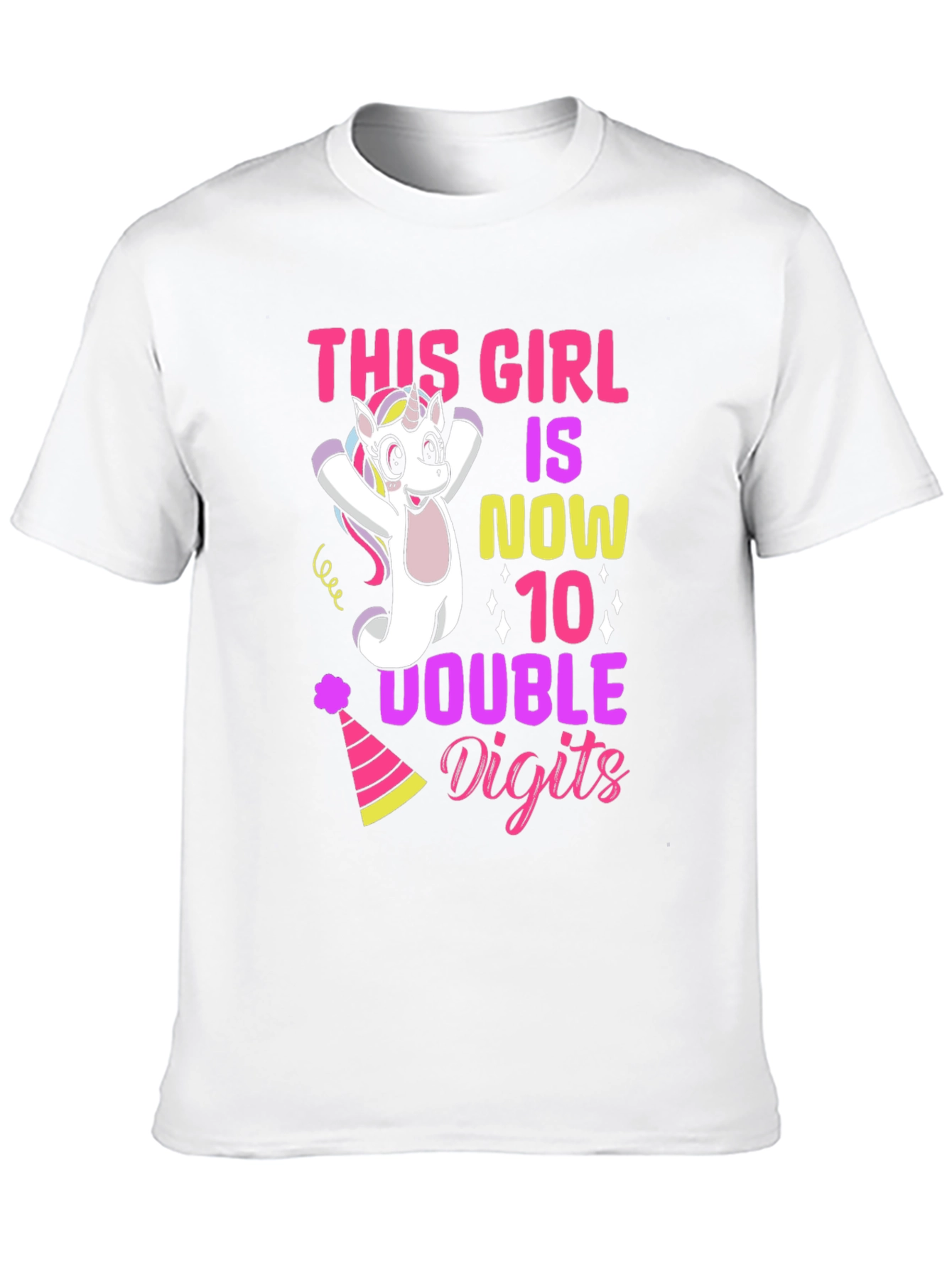 Girls 10th Birthday Unicorn T-Shirt