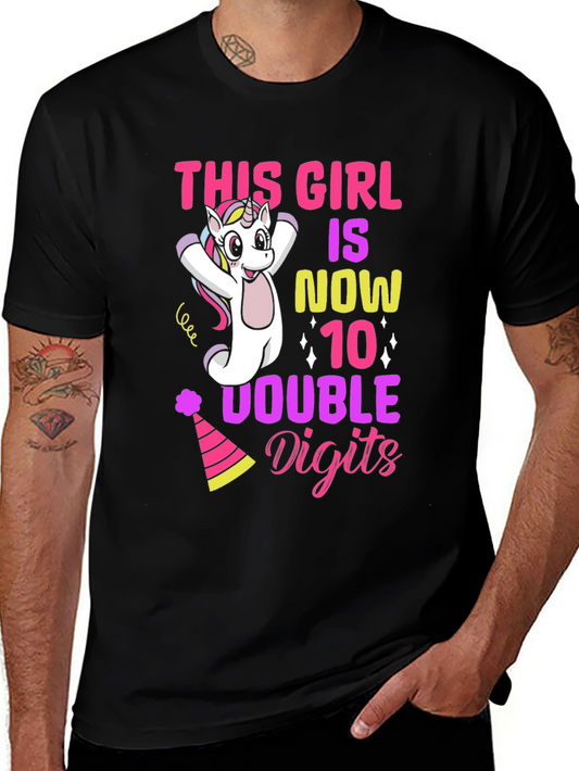 Girls 10th Birthday Unicorn T-Shirt