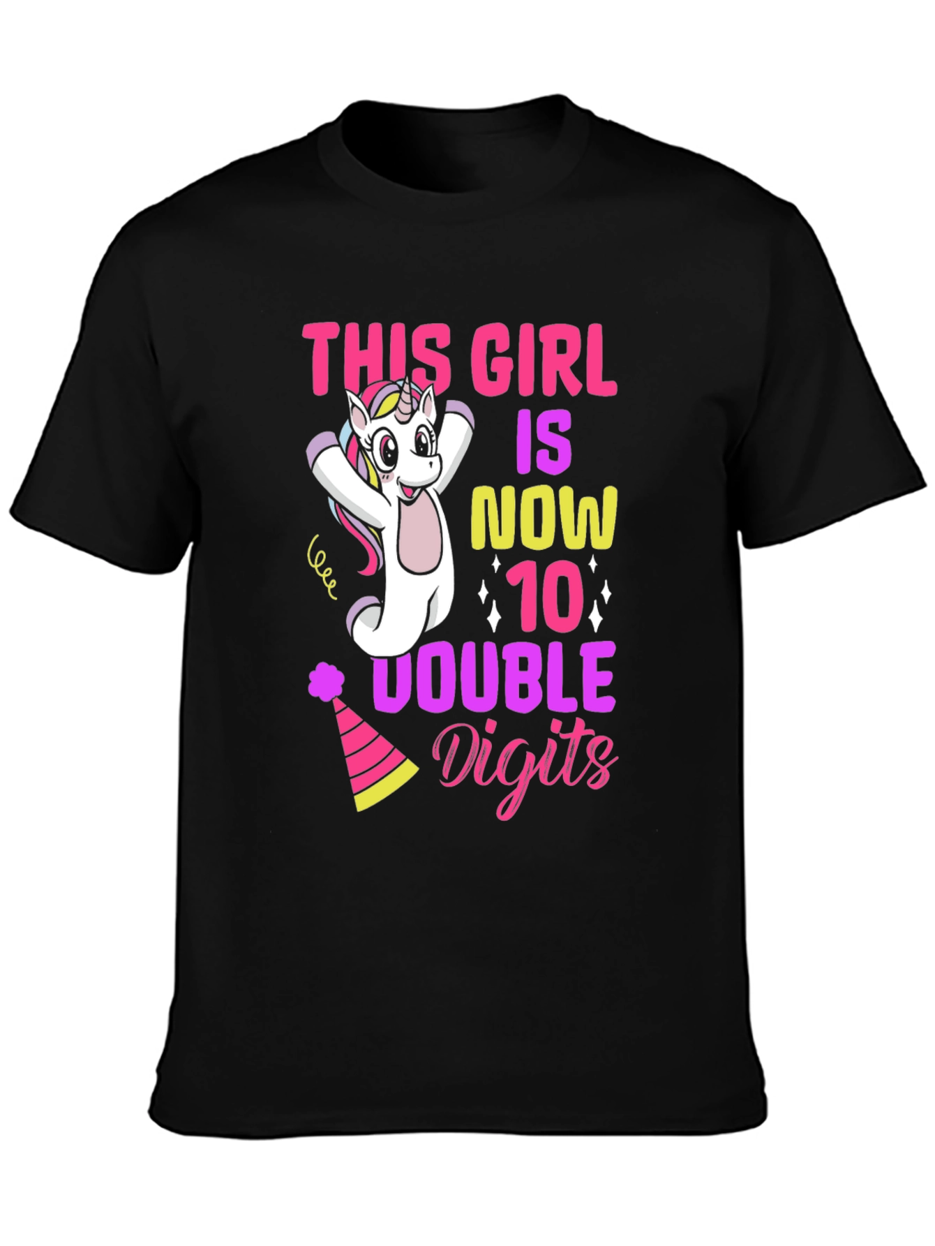 Girls 10th Birthday Unicorn T-Shirt