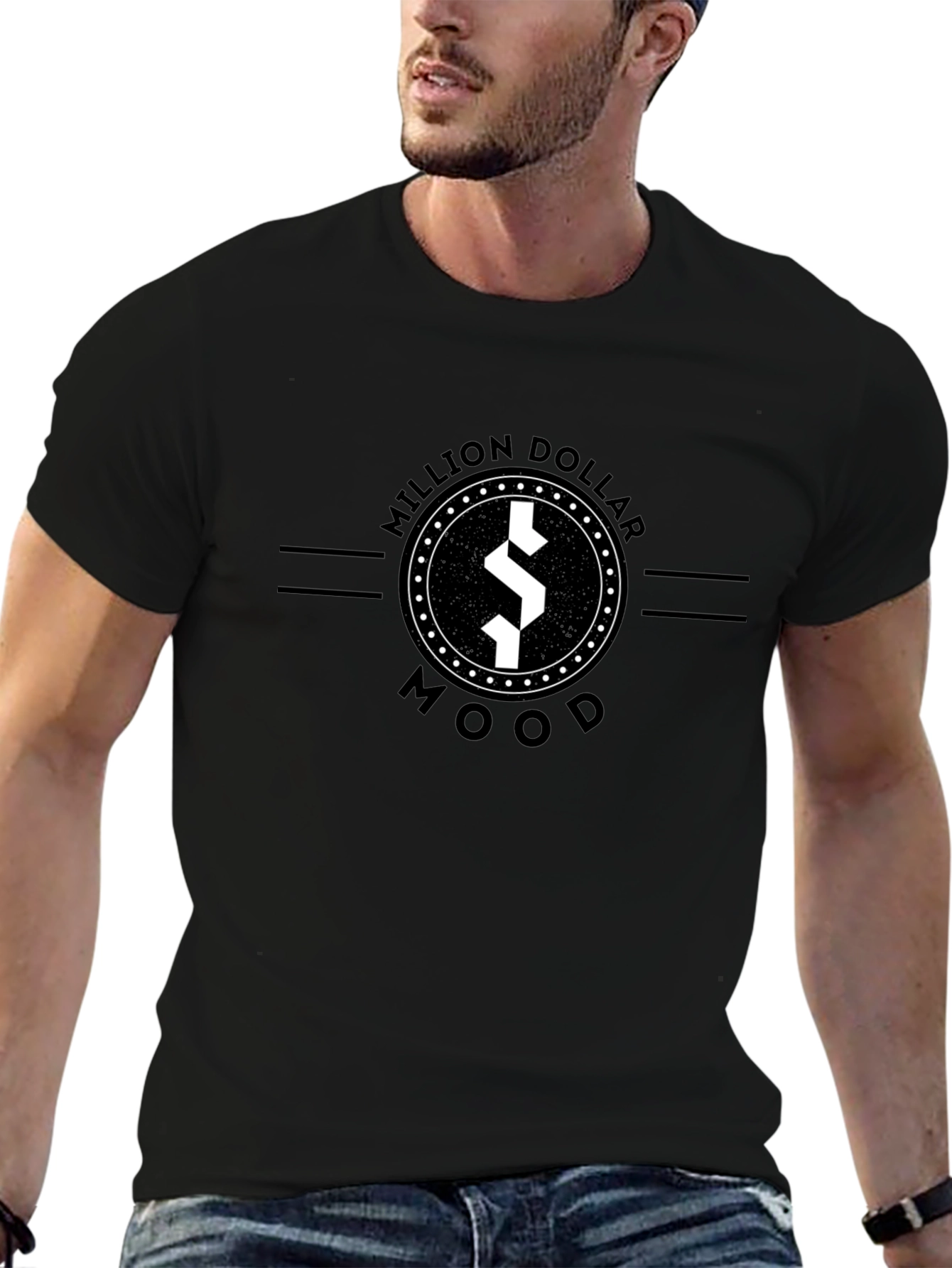 Million Dollar Mood Black Graphic Tee