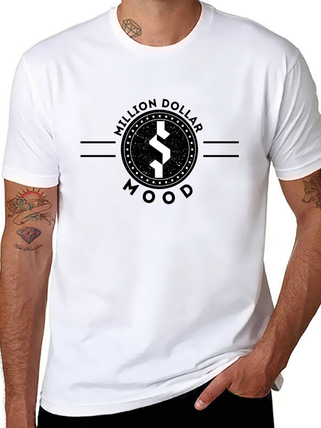 Million Dollar Mood Black Graphic Tee