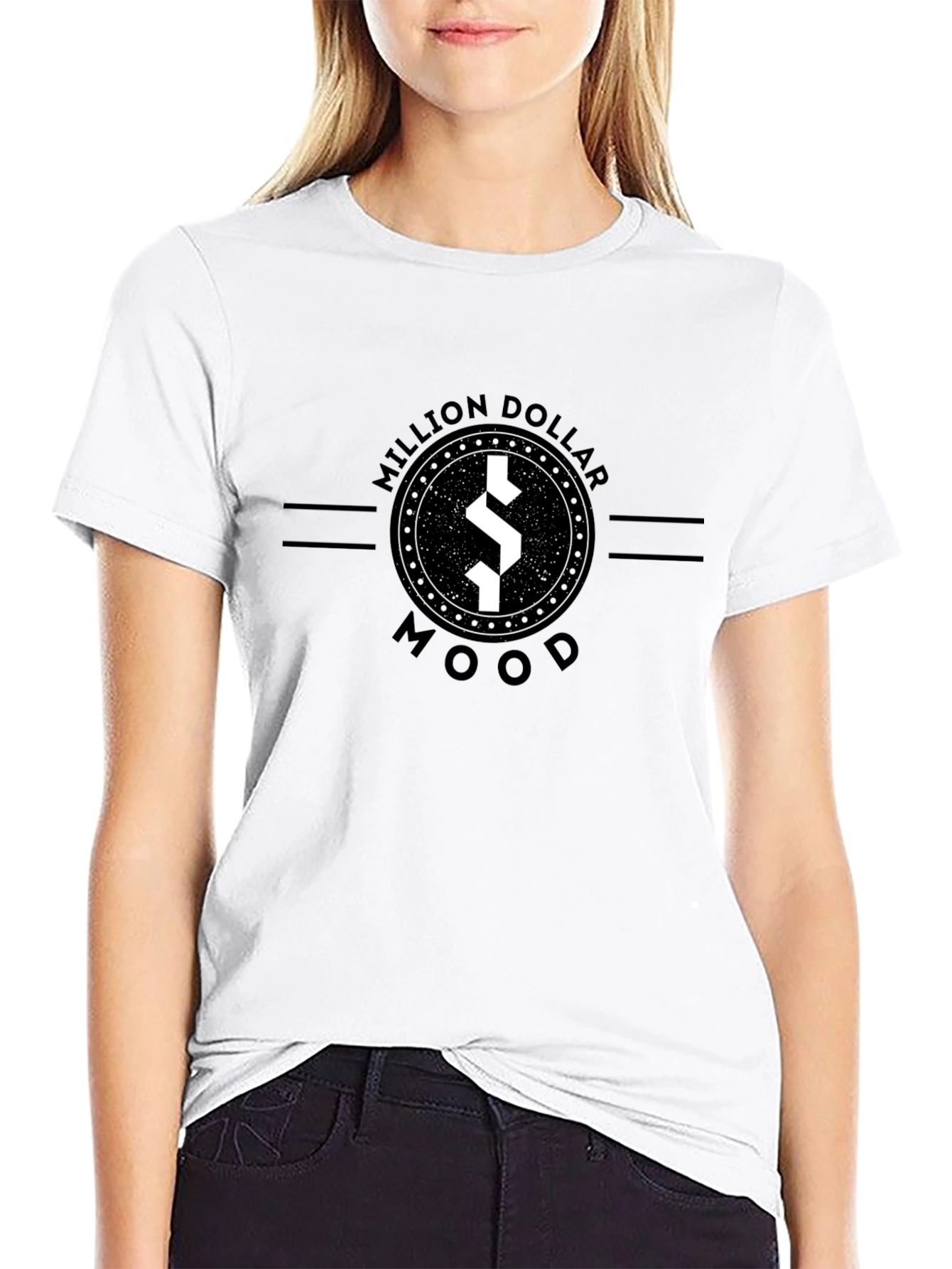 Million Dollar Mood Black Graphic Tee