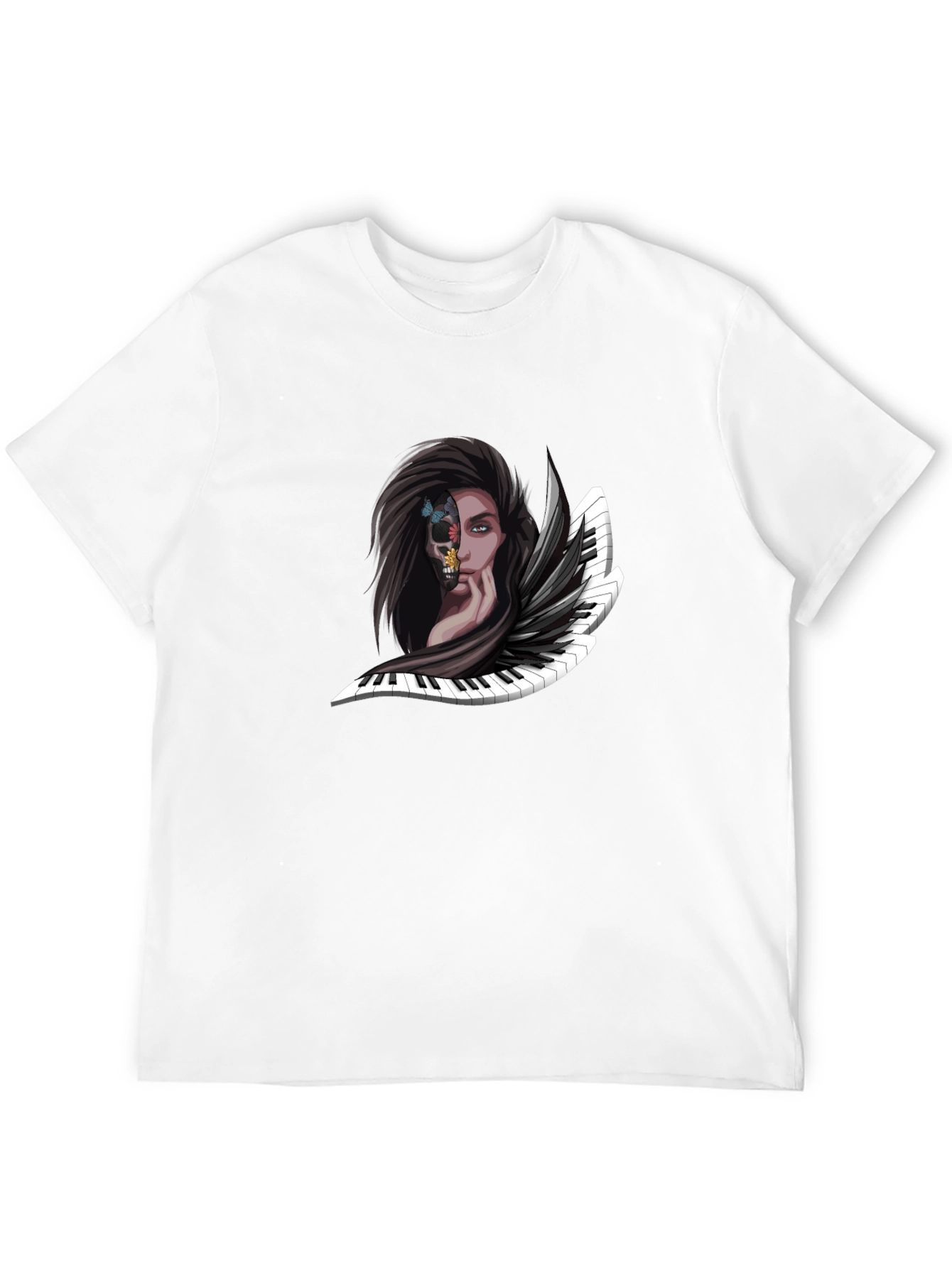 Piano Woman Graphic Tee - Unique Music Art Shirt