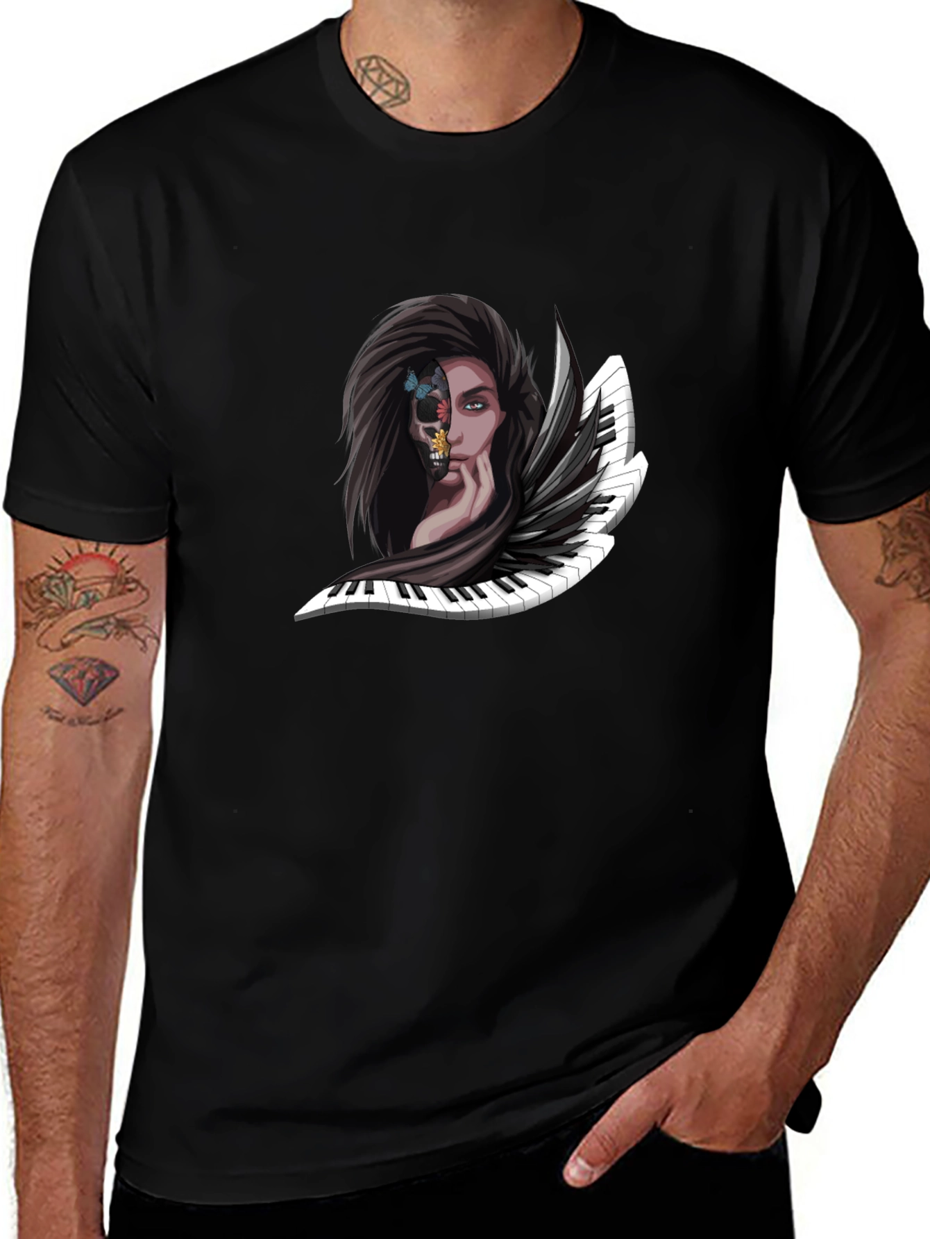 Piano Woman Graphic Tee - Unique Music Art Shirt
