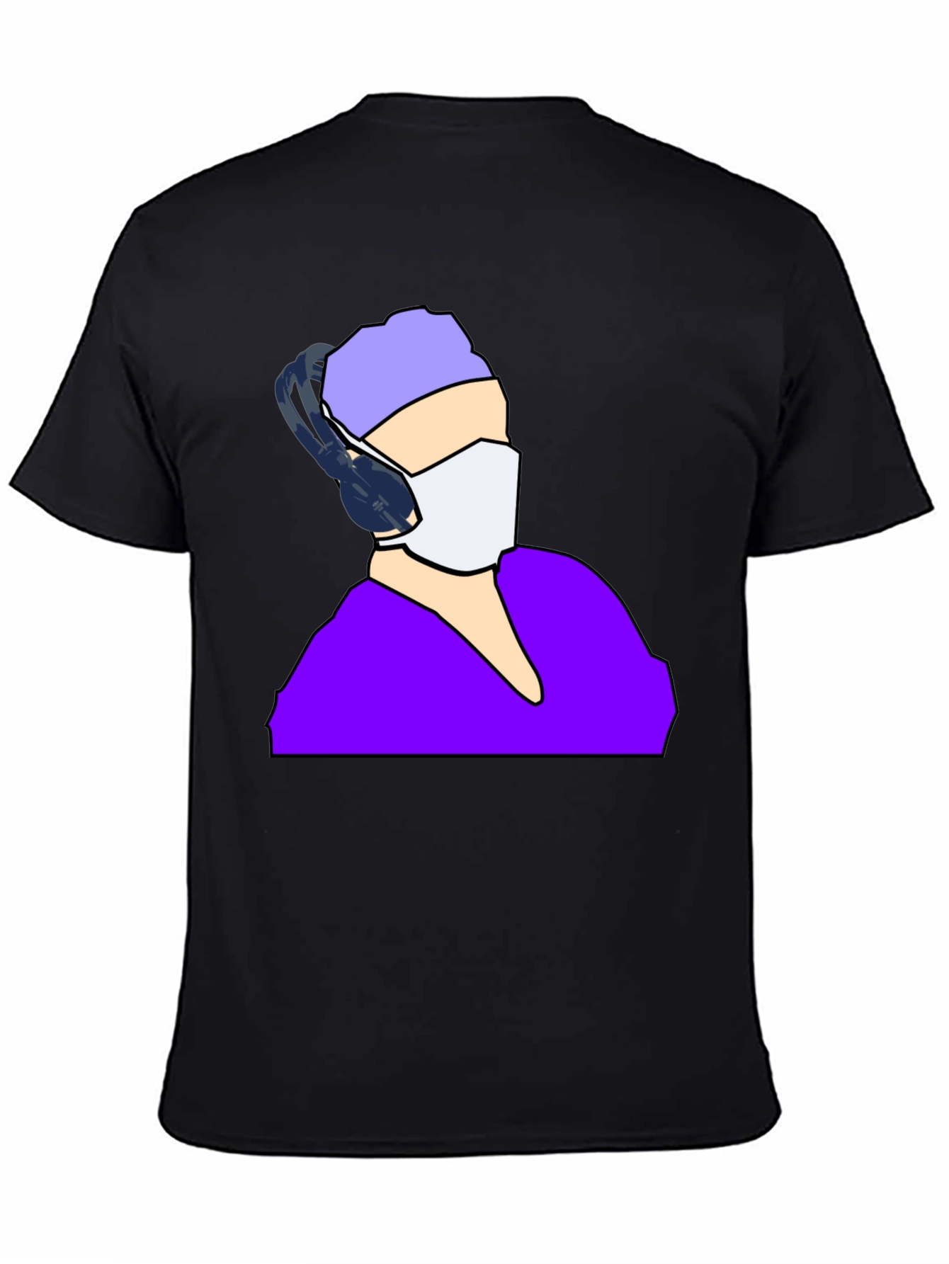 Masked Medic Tee - Black Cotton Graphic T-Shirt